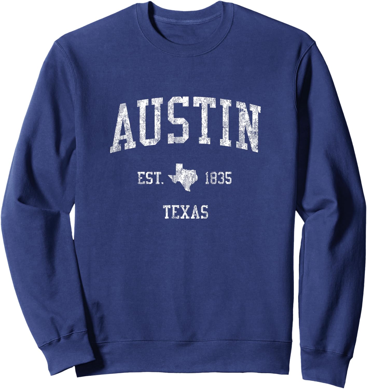 Austin Texas TX Vintage Sports Design Sweatshirt - Sweatshirt | Navy