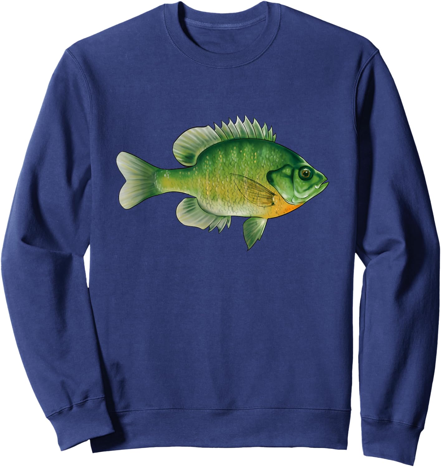 Bluegill Fishing Illustration Bream Freshwater Fish Graphic Sweatshirt - Sweatshirt | Navy