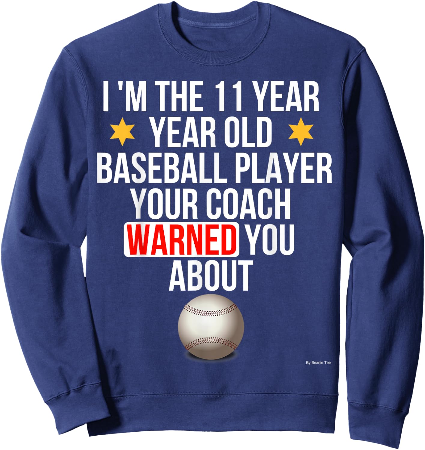 Baseball 11th Birthday T Shirt 11 Year Old Birthday Sweatshirt - Sweatshirt | Navy