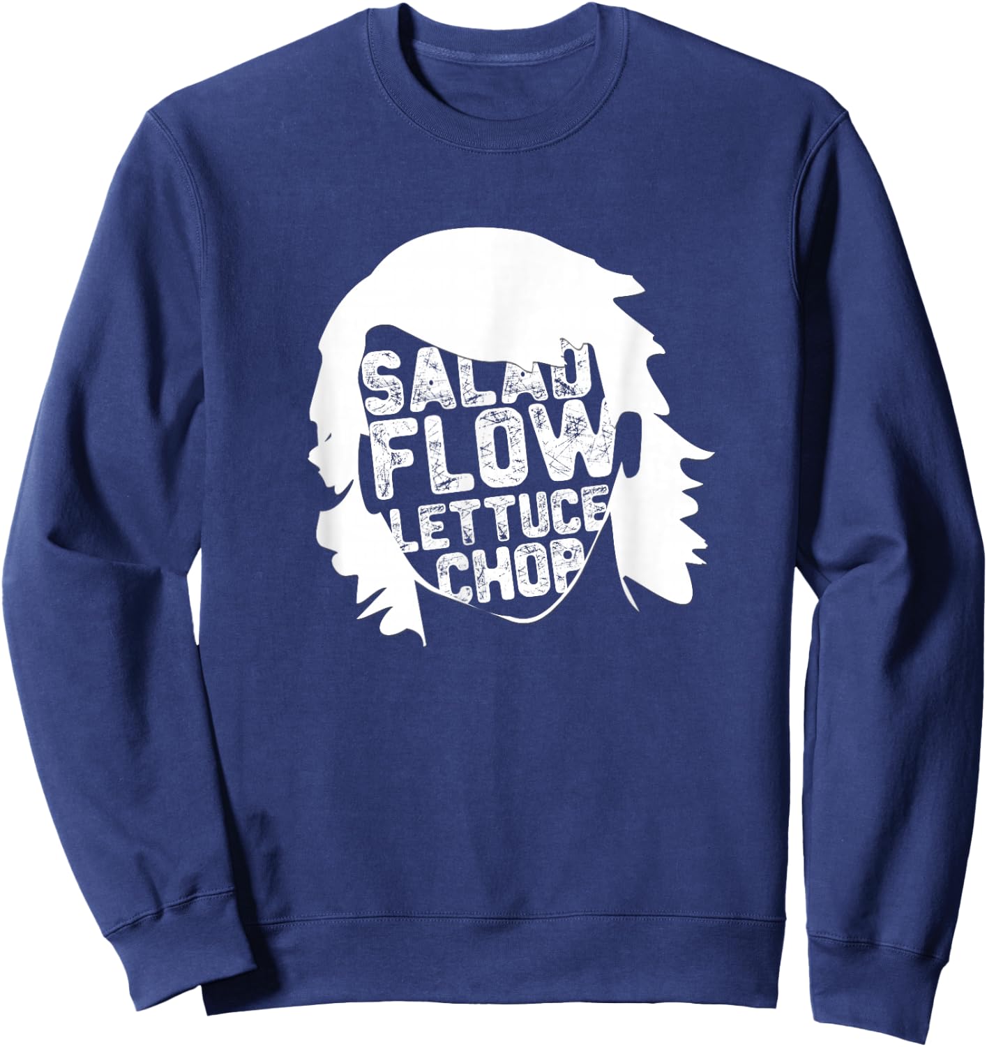 Hockey Hair Funny Flow Lettuce Salad Chop Hockey Sweatshirt - Sweatshirt | Navy
