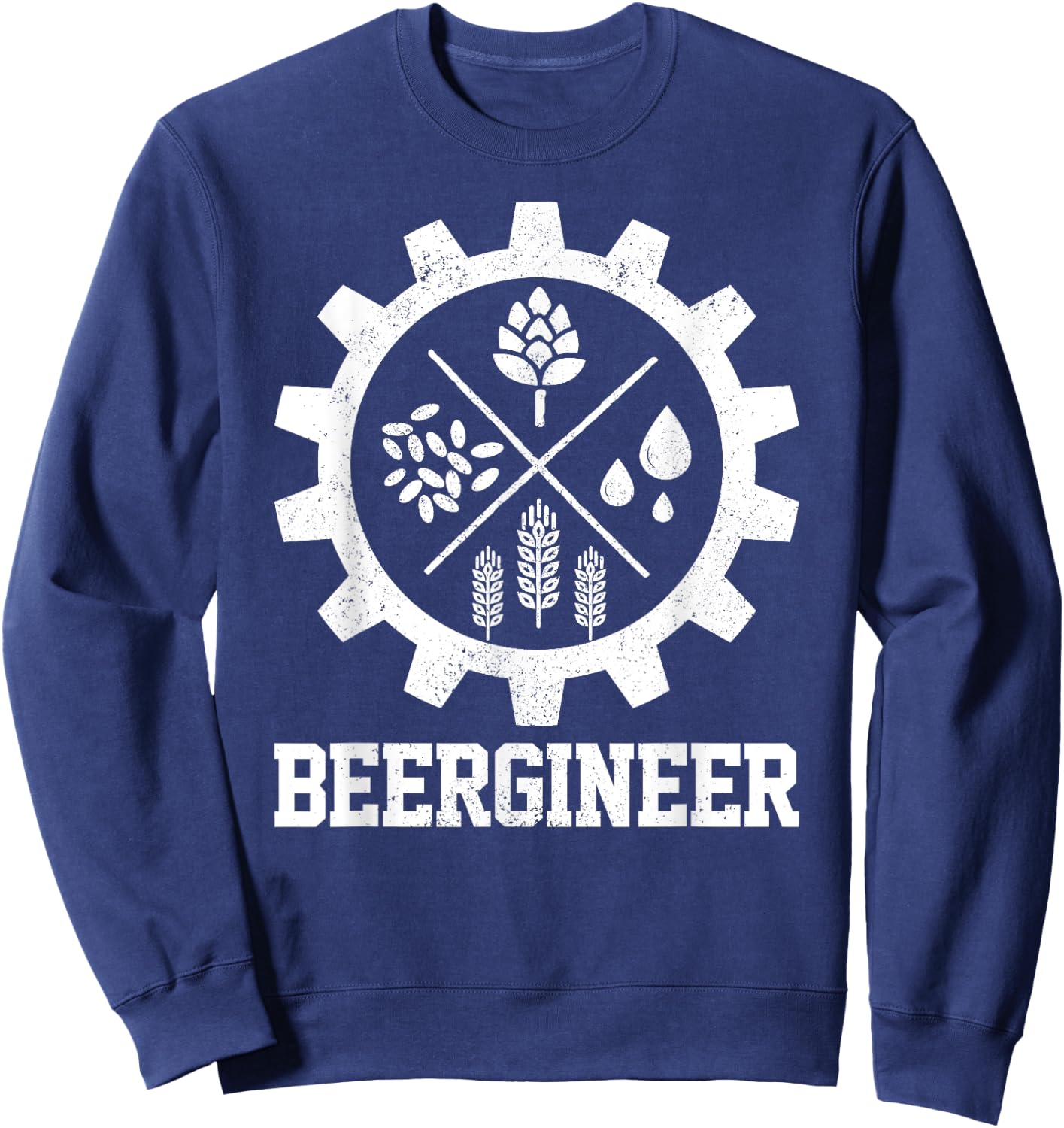 Beergineer Homebrew Home Brewing Craft Beer Brewer Gift Sweatshirt - Sweatshirt | Navy