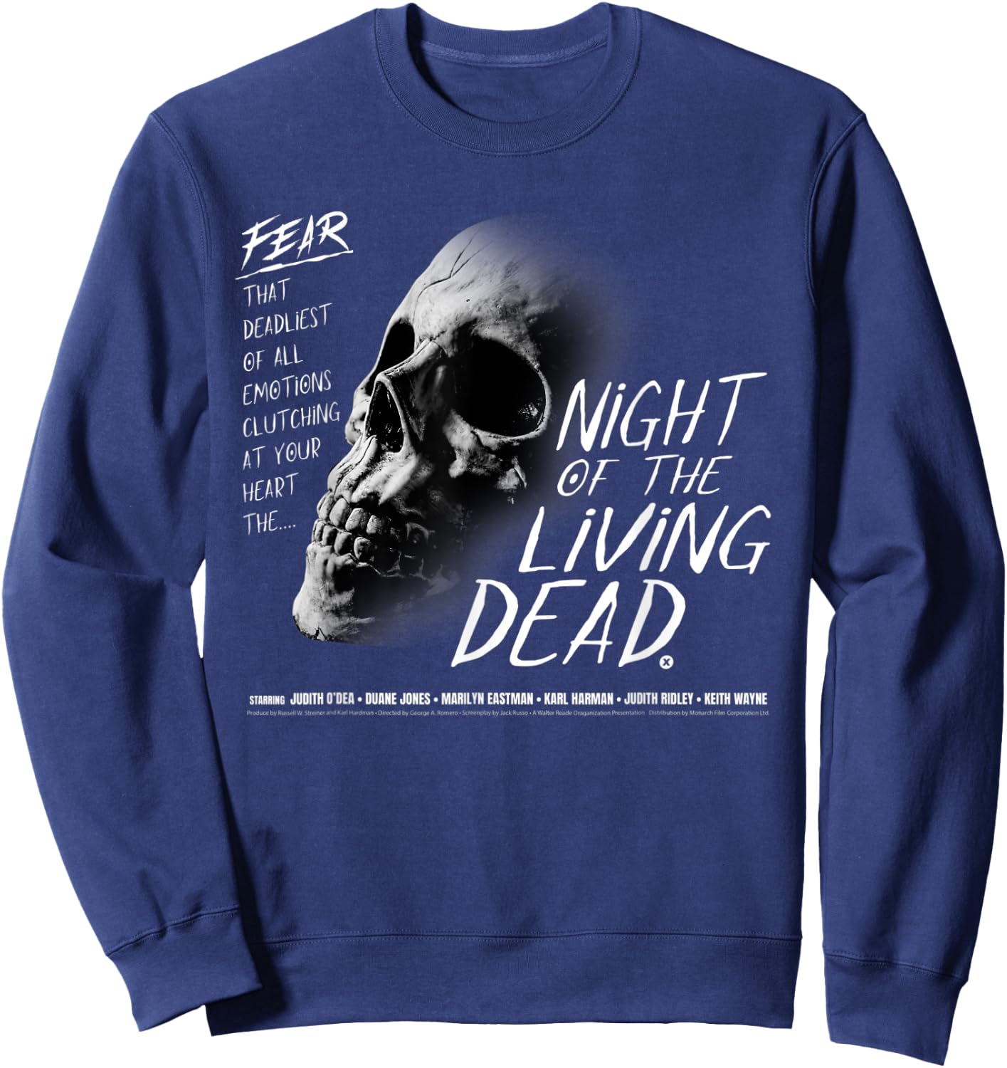 Classic Vintage Retro Zombie Movie Poster Sweatshirt - Sweatshirt | Navy