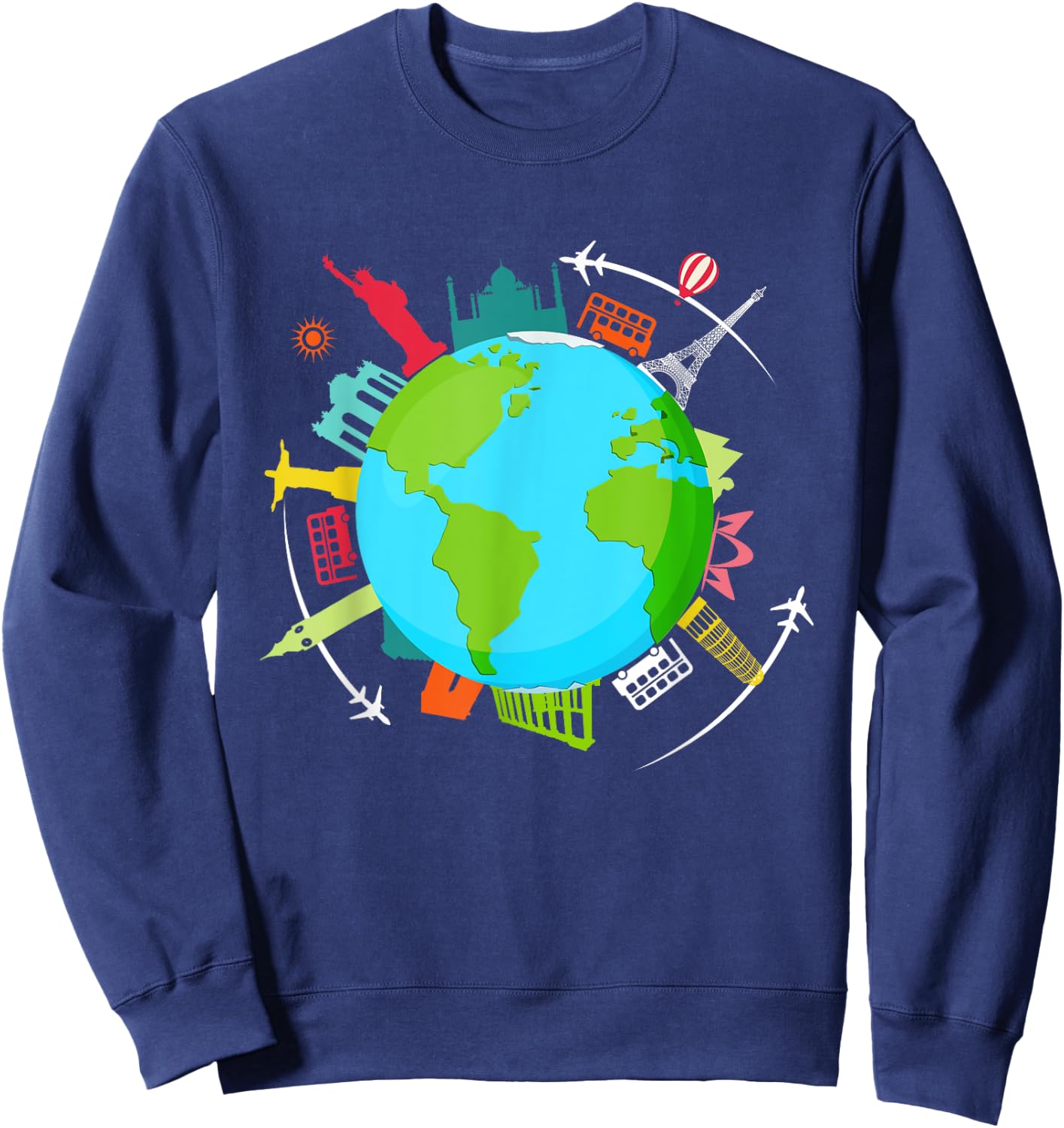 World Traveler shirt Gifts for International World Travelers Sweatshirt - Sweatshirt | Navy
