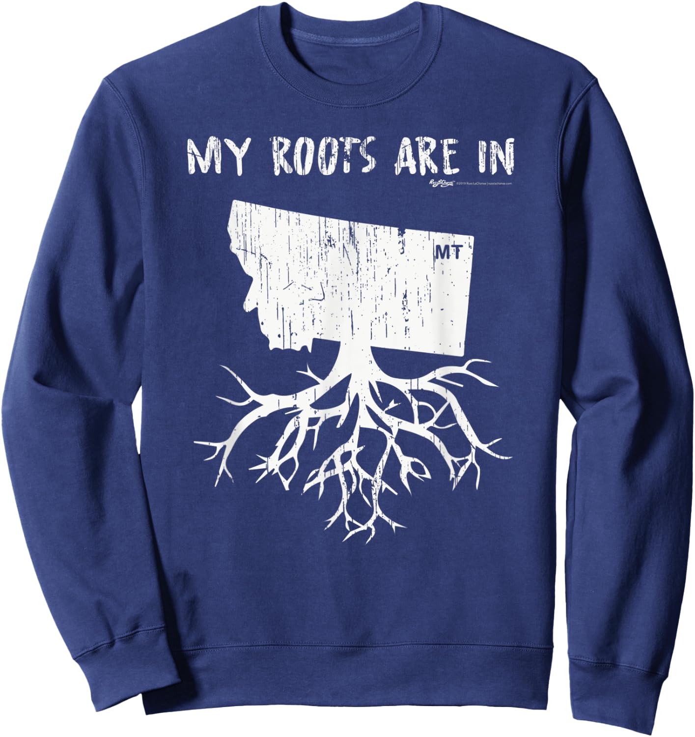 Vintage My Roots Are In Montana State Sweatshirt - Sweatshirt | Navy