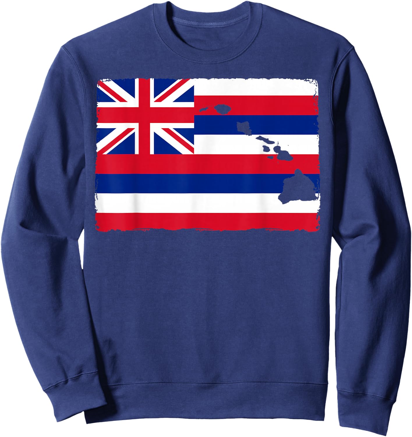 Hawai'i The Aloha State Flag by Hawaii Nei All Day Sweatshirt - Sweatshirt | Navy