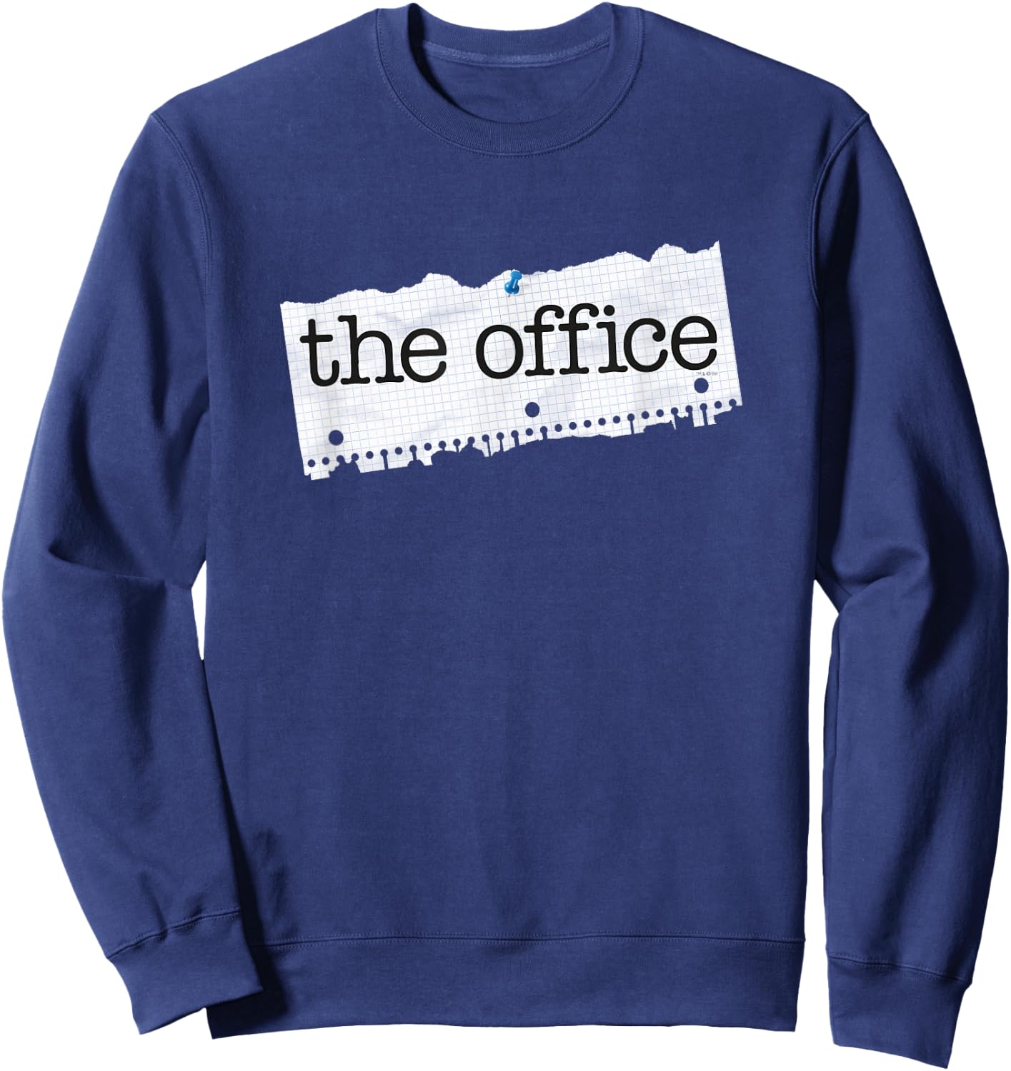 NBC The Office Paper Logo Standard - -Adults, Blue, Small, Short Sleeve Sweatshirt - Sweatshirt | Navy