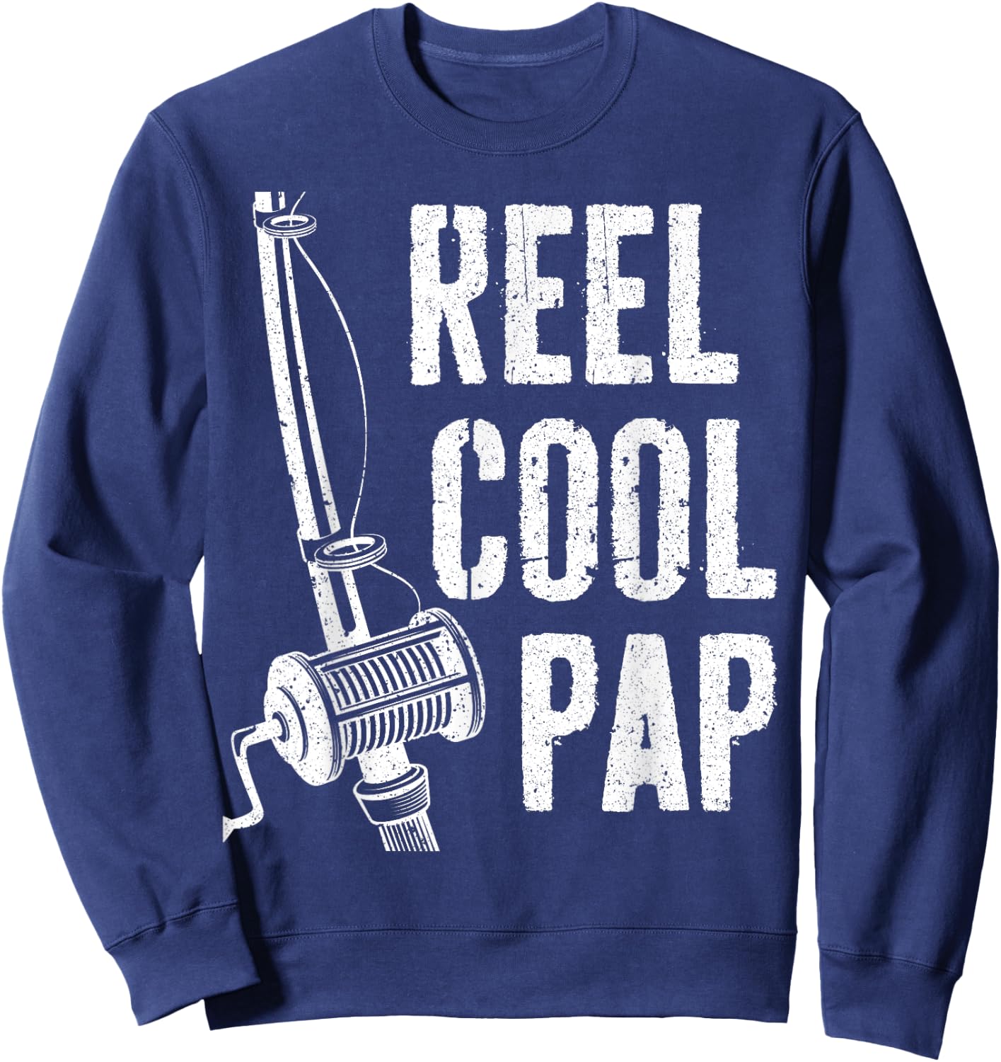 Reel Cool Pap Shirt Men Fisherman Fathers Day Sweatshirt - Sweatshirt | Navy