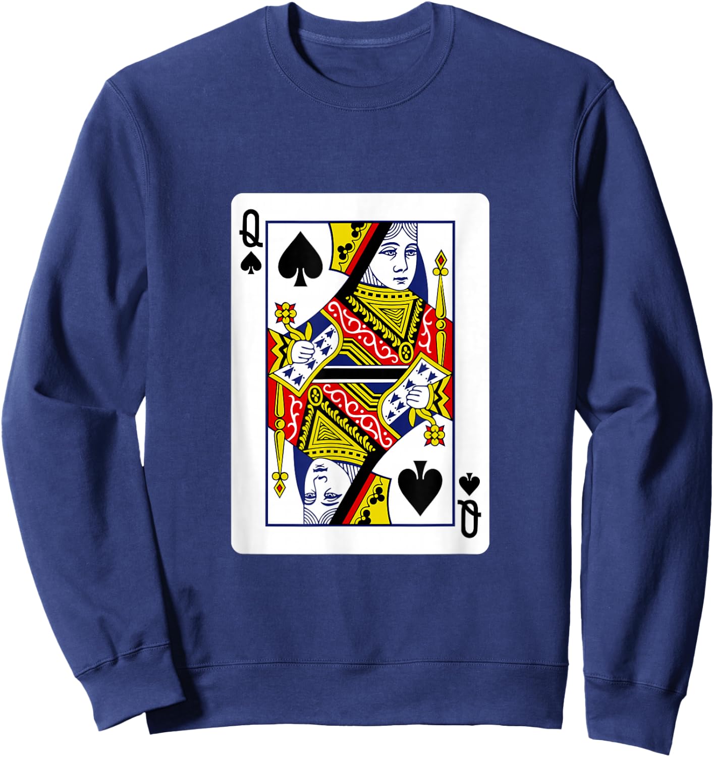 Queen of Spades Playing Cards Sweatshirt - Sweatshirt | Navy