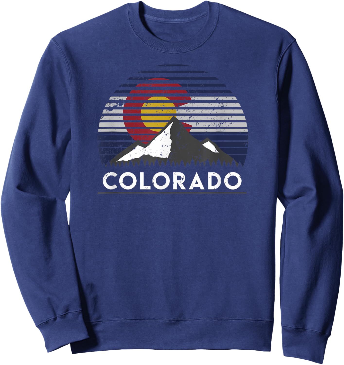 Colorado Flag Mountain Top Sweatshirt - Sweatshirt | Navy