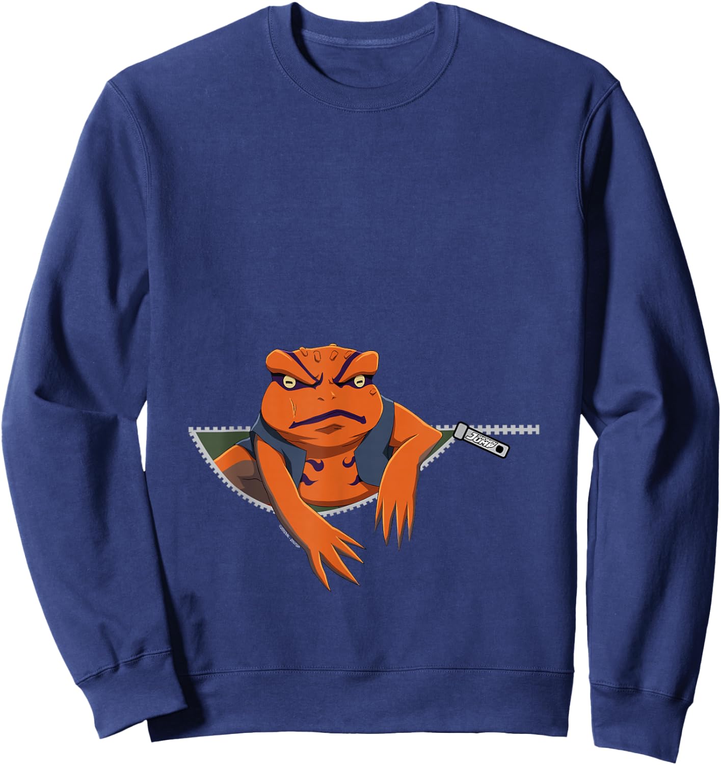 Naruto Shippuden Gamakichi Toad in Zipper Anime Sweatshirt - Sweatshirt | Navy