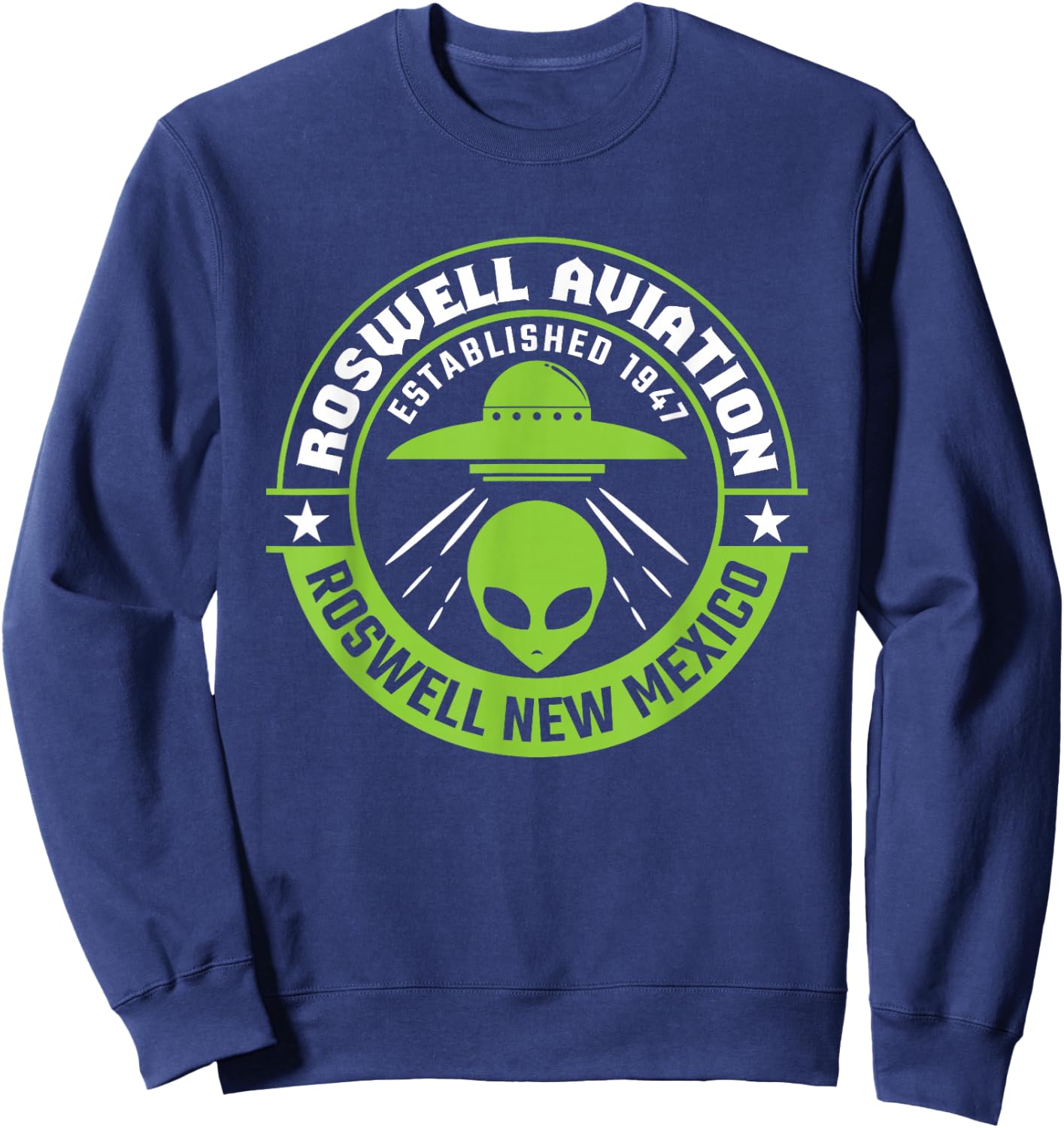 Roswell Aviation Established 1947 Alien Sweatshirt - Sweatshirt | Navy