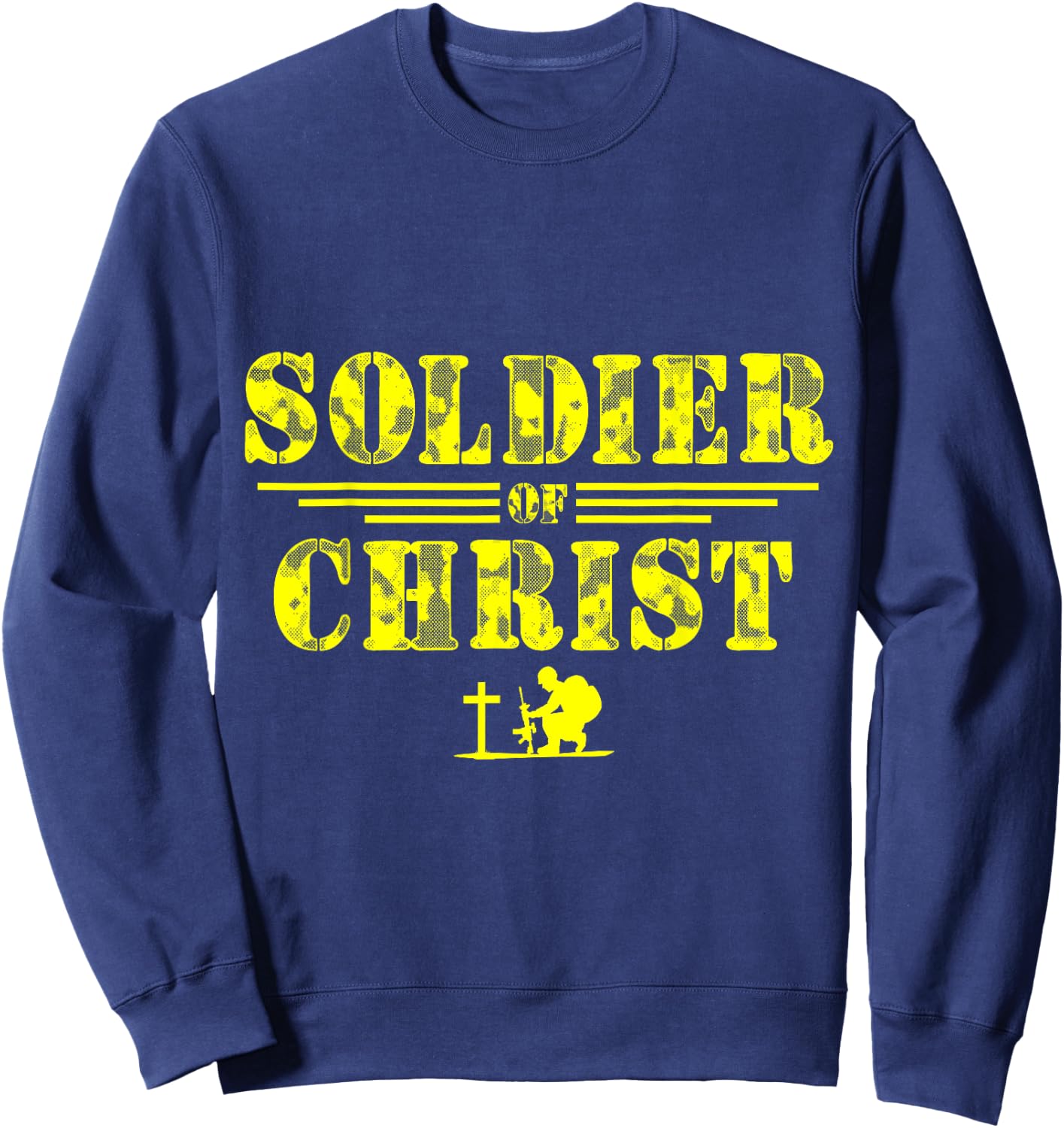 Soldier of Christ Faith-Based | Christian Graphic Sweatshirt - Sweatshirt | Navy