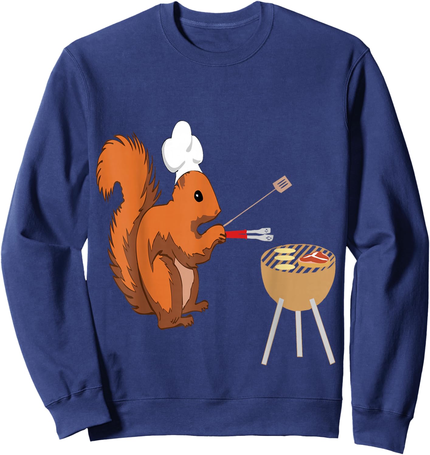 BBQ Squirrel Grilling Cooking Grillmaster Sausage Sweatshirt - Sweatshirt | Navy