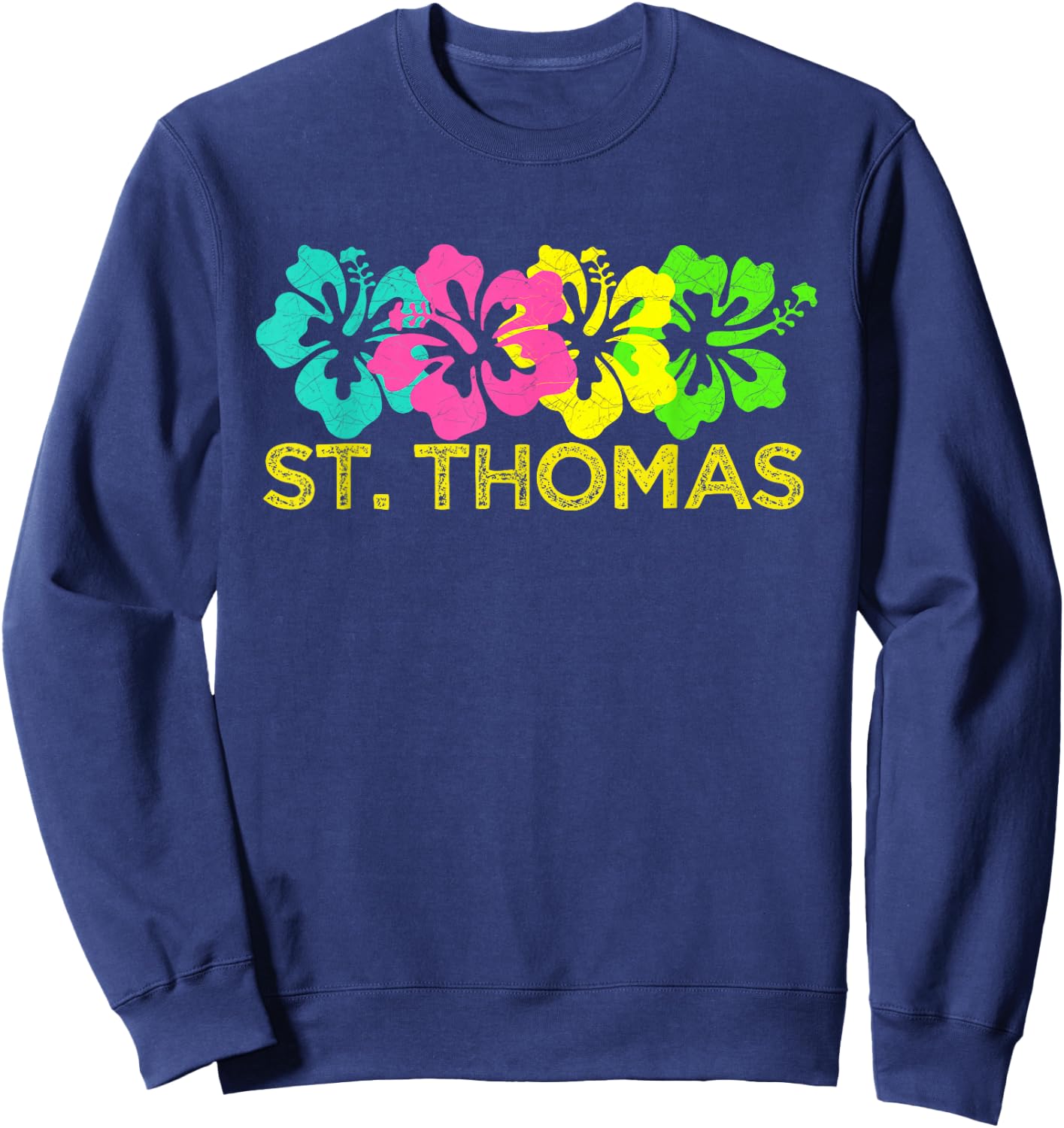 St. Thomas Tropical Beach /St. Thomas Travel Surf Sweatshirt - Sweatshirt | Navy
