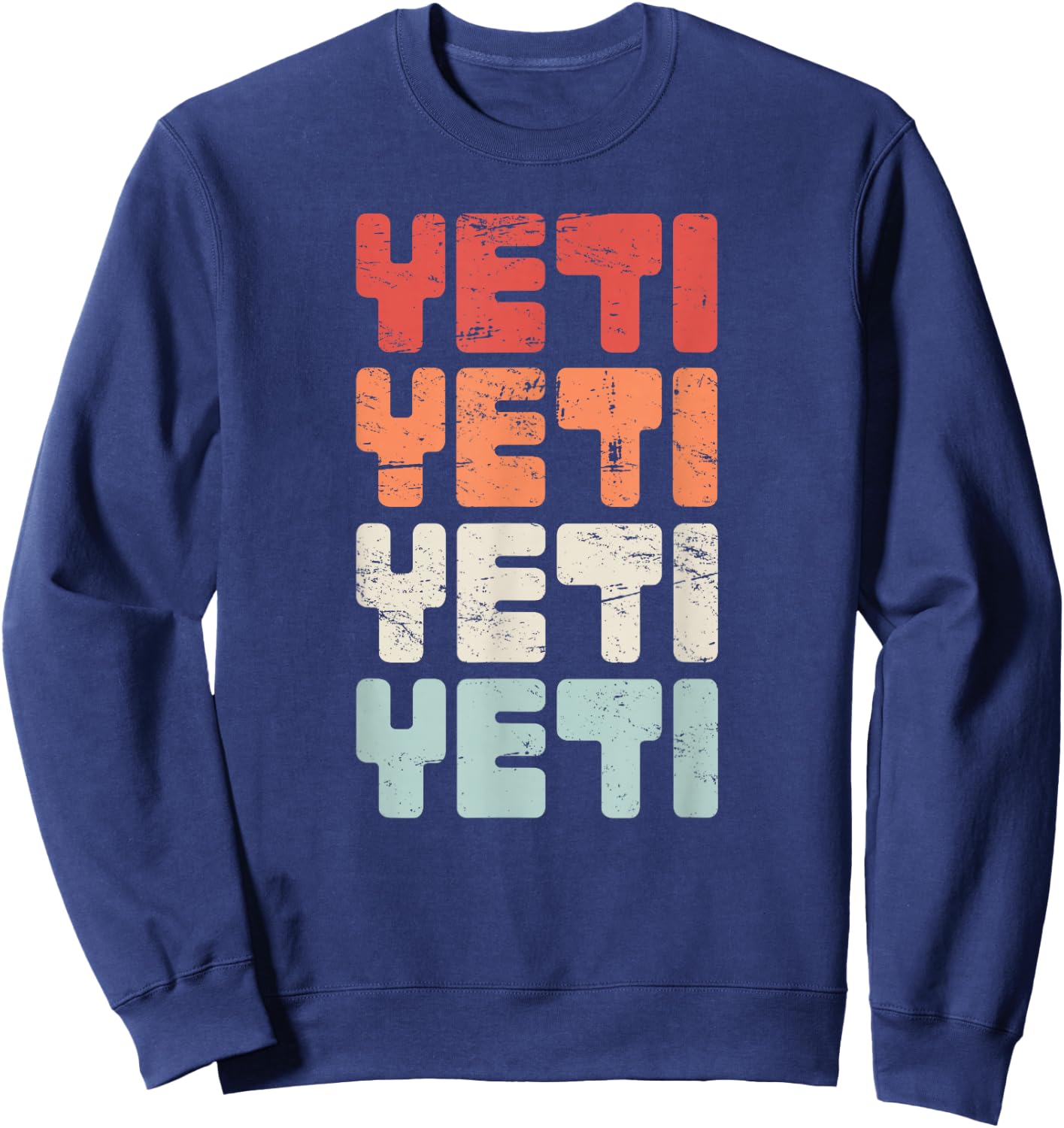 Retro Distressed YETI Bigfoot Vintage Sweatshirt - Sweatshirt | Navy
