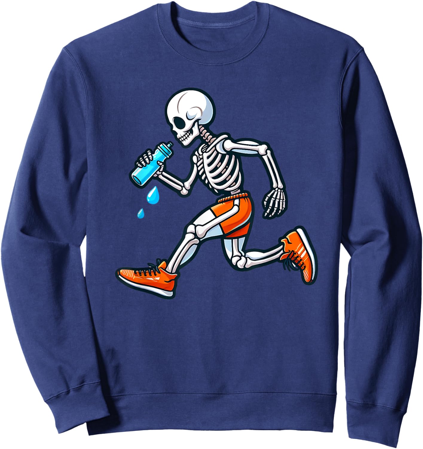 Running Skeleton Halloween Costume Spooky Runners Lover Sweatshirt - Sweatshirt | Navy
