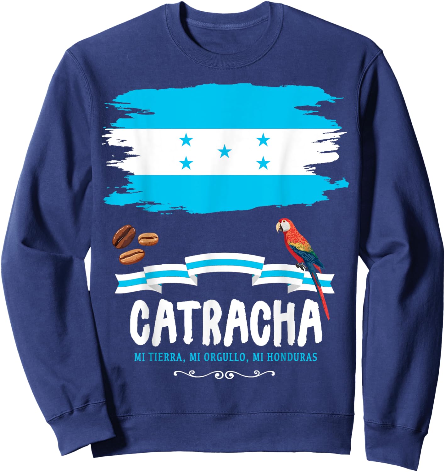 Honduras Catracha Outfit Ideas & Honduran Flag Sweatshirt - Sweatshirt | Navy