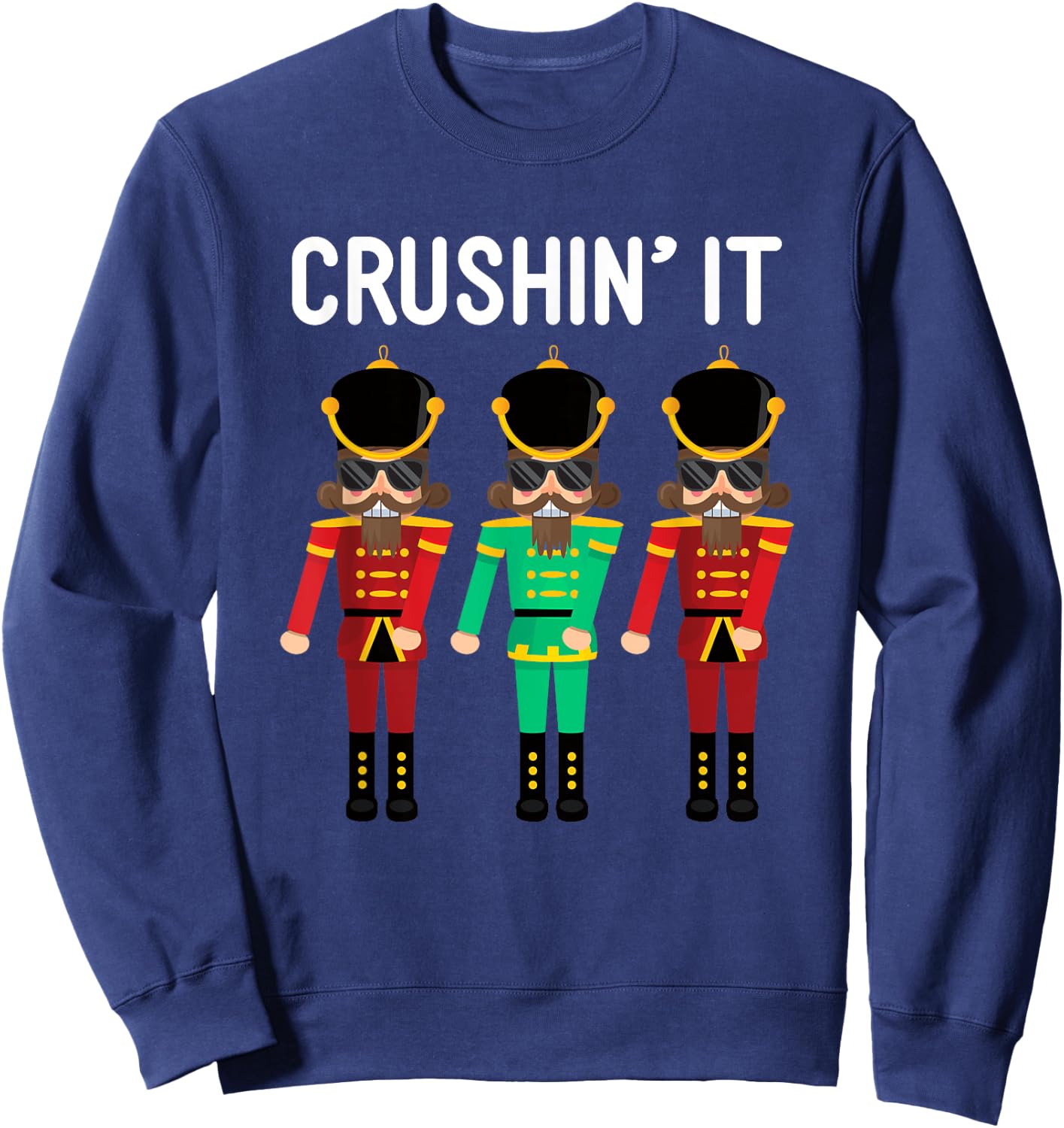 Crushin It Flossing Nutcracker Christmas Dance Sweatshirt - Sweatshirt | Navy