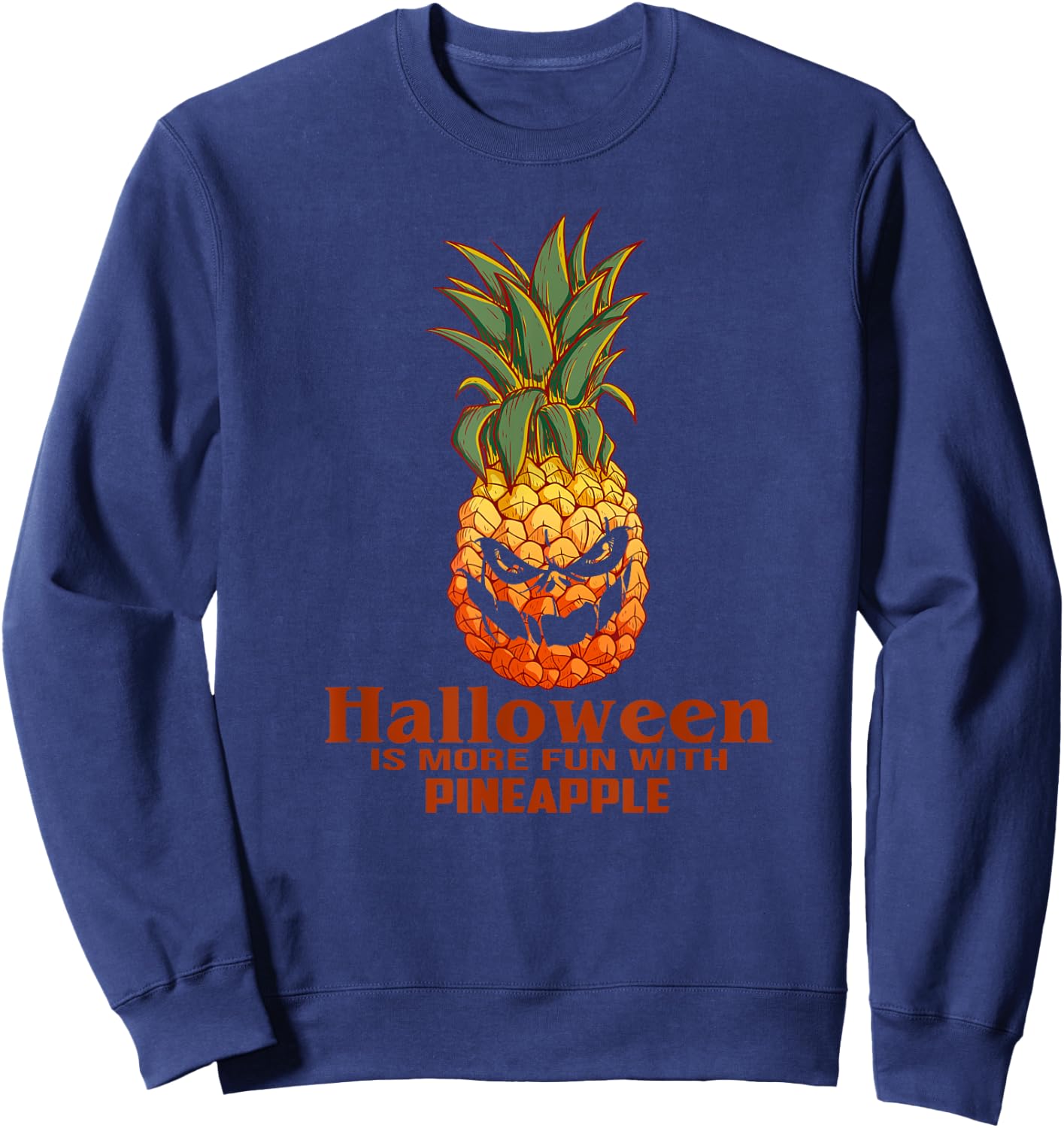 Scary Halloween Pineapple Pumpkin Fun Costume Sweatshirt - Sweatshirt | Navy