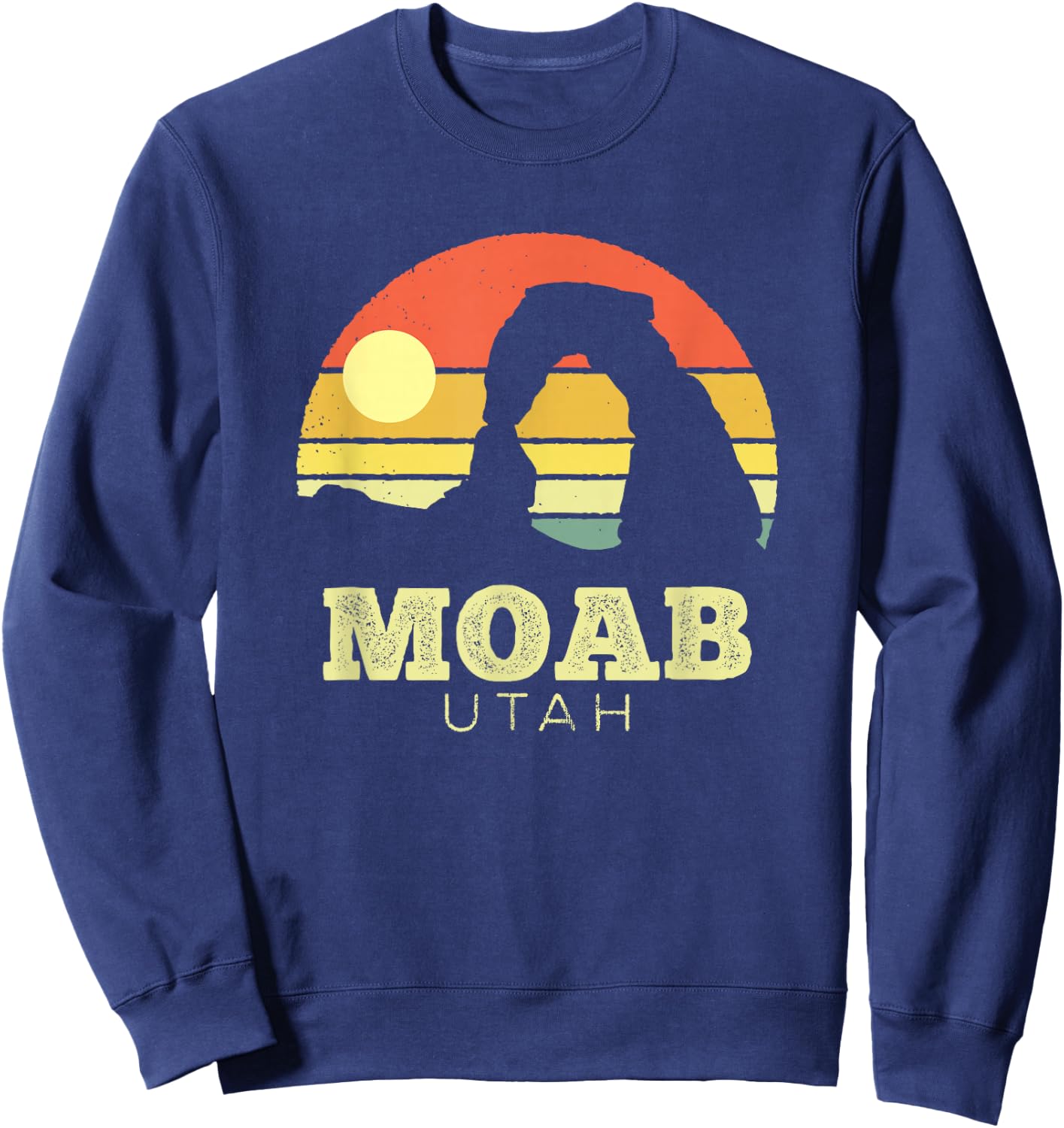 Moab Utah Vintage Sunset Arches Adventure Outdoors Sweatshirt - Sweatshirt | Navy