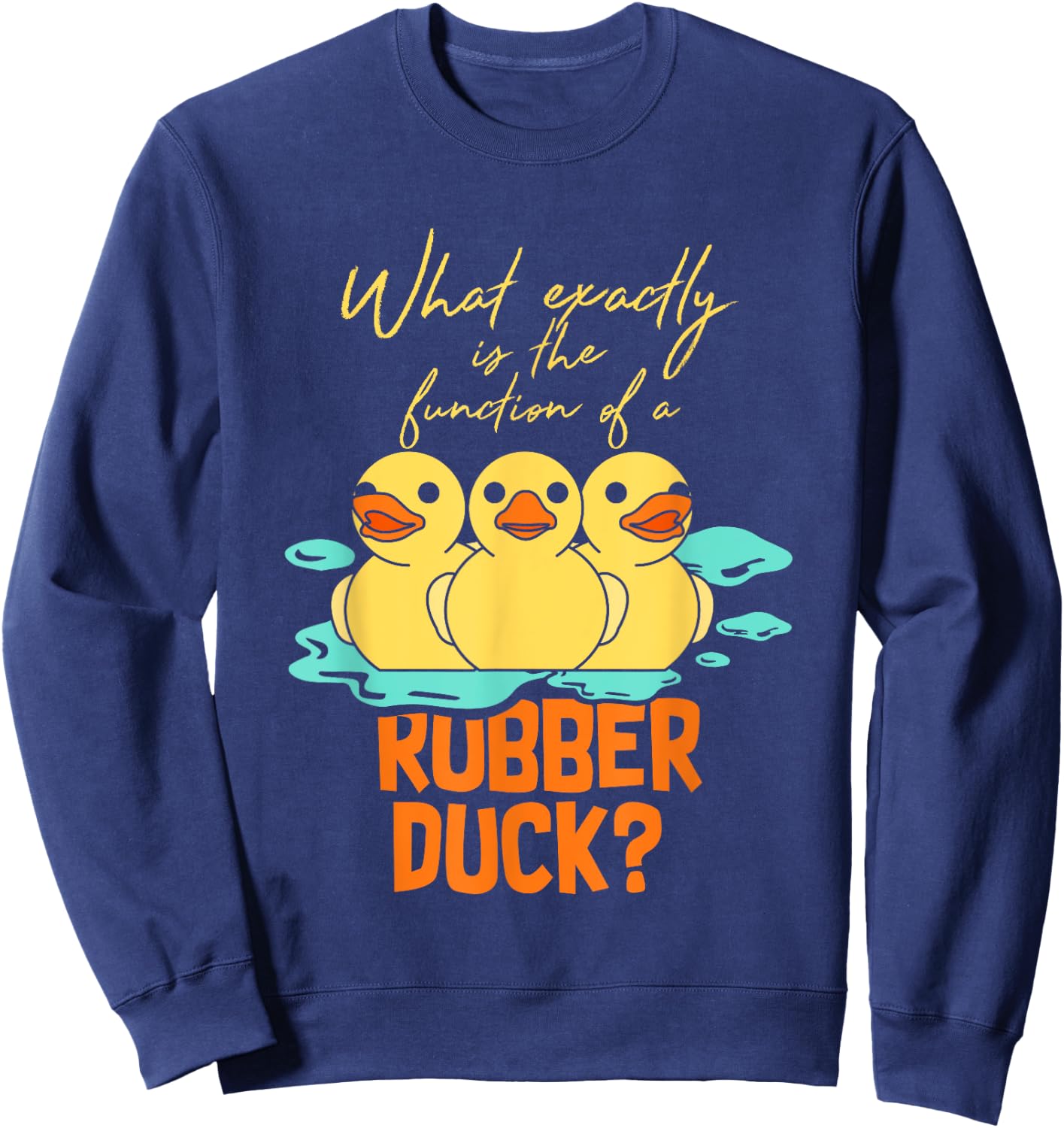 Rubber Duck Funny Animal Gift -Kids Black Small Classic Fit Short Sleeve T Back All Seasons Sweatshirt - Sweatshirt | Navy