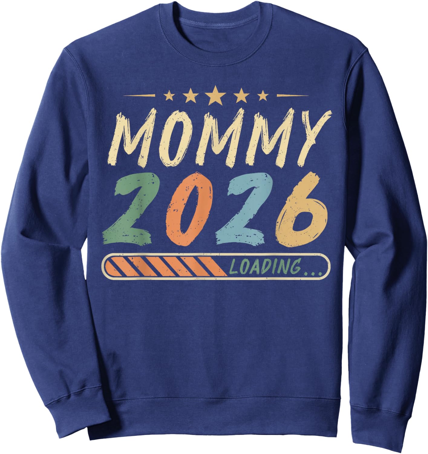 Vintage Mommy 2026 Loading Pregnancy Announcement Sweatshirt - Sweatshirt | Navy