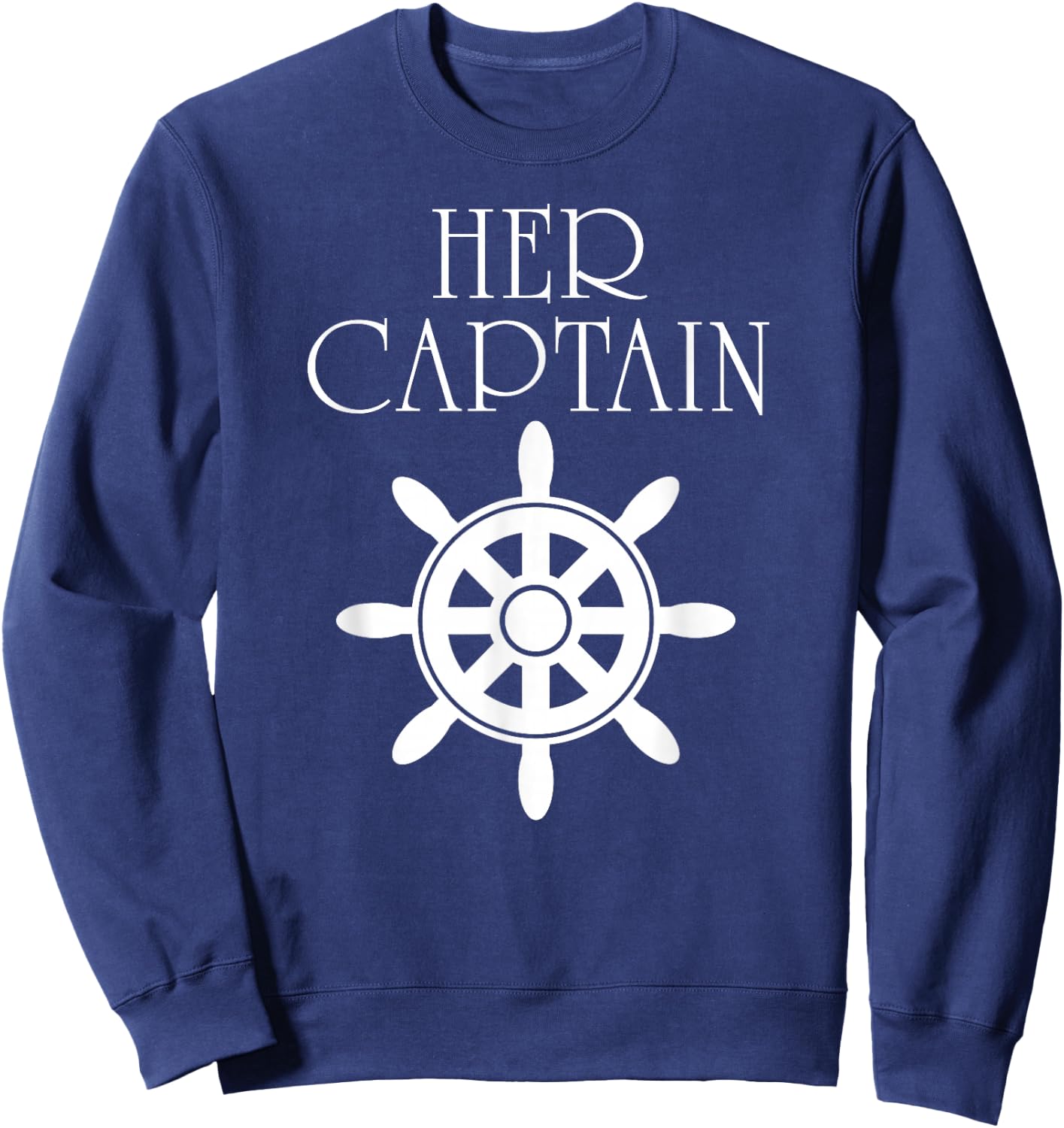 Funny Cruise Her Captain His Anchor Couple Sweatshirt - Sweatshirt | Navy
