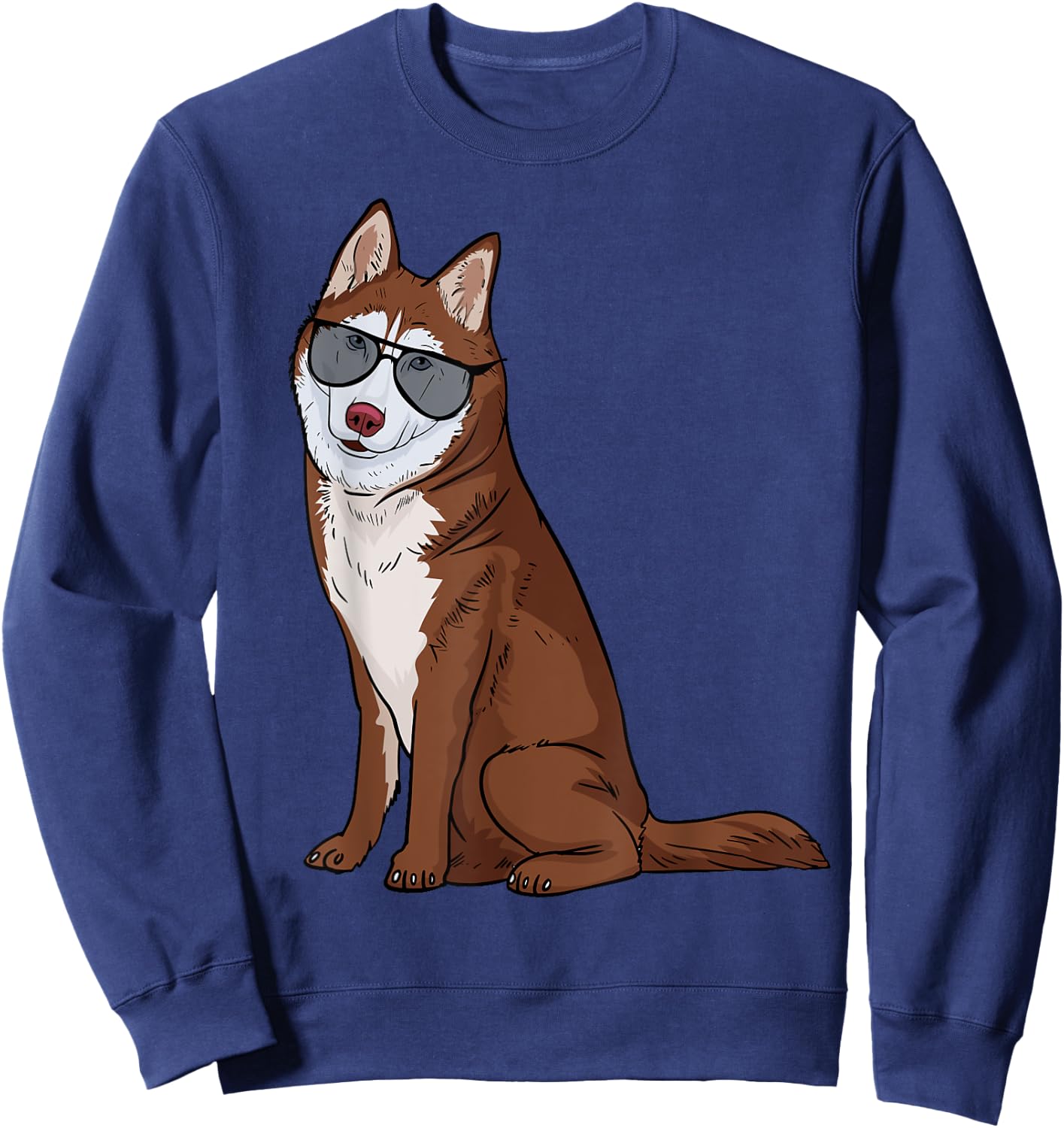 Siberian Husky Shirt, Funny Gift Cute Dog Lovers Sweatshirt - Sweatshirt | Navy
