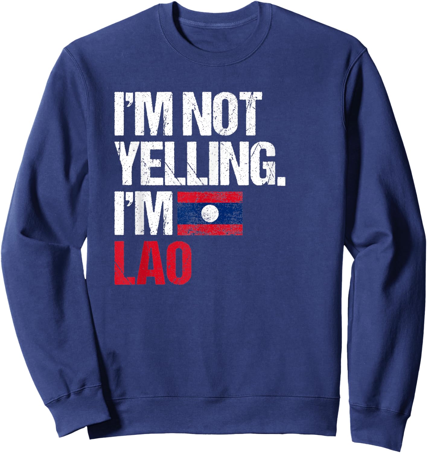 Retro Laos Apparel -Adults Lao Heritage Women, Girls Black Small Classic Fit Short Sleeve Sweatshirt - Sweatshirt | Navy