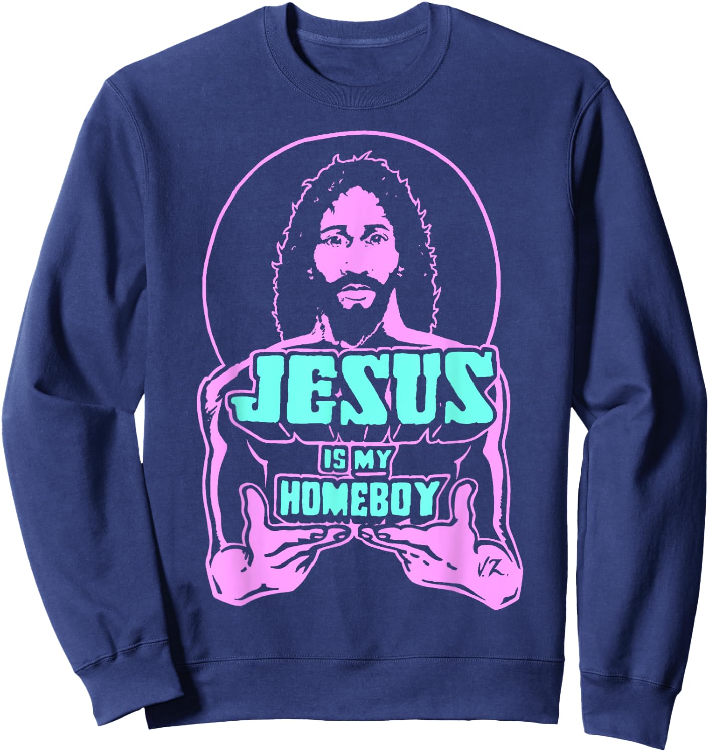 Jesus Is My Homeboy 80s Colours Sweatshirt - Sweatshirt | Navy