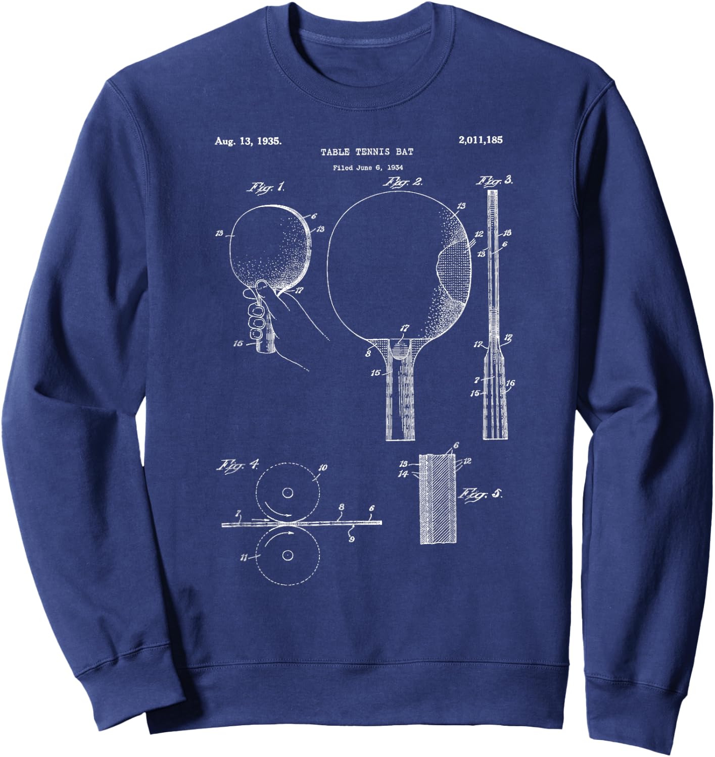 Retro Ping Pong Paddle Shirt - Vintage Table Tennis Sweatshirt - Sweatshirt | Navy