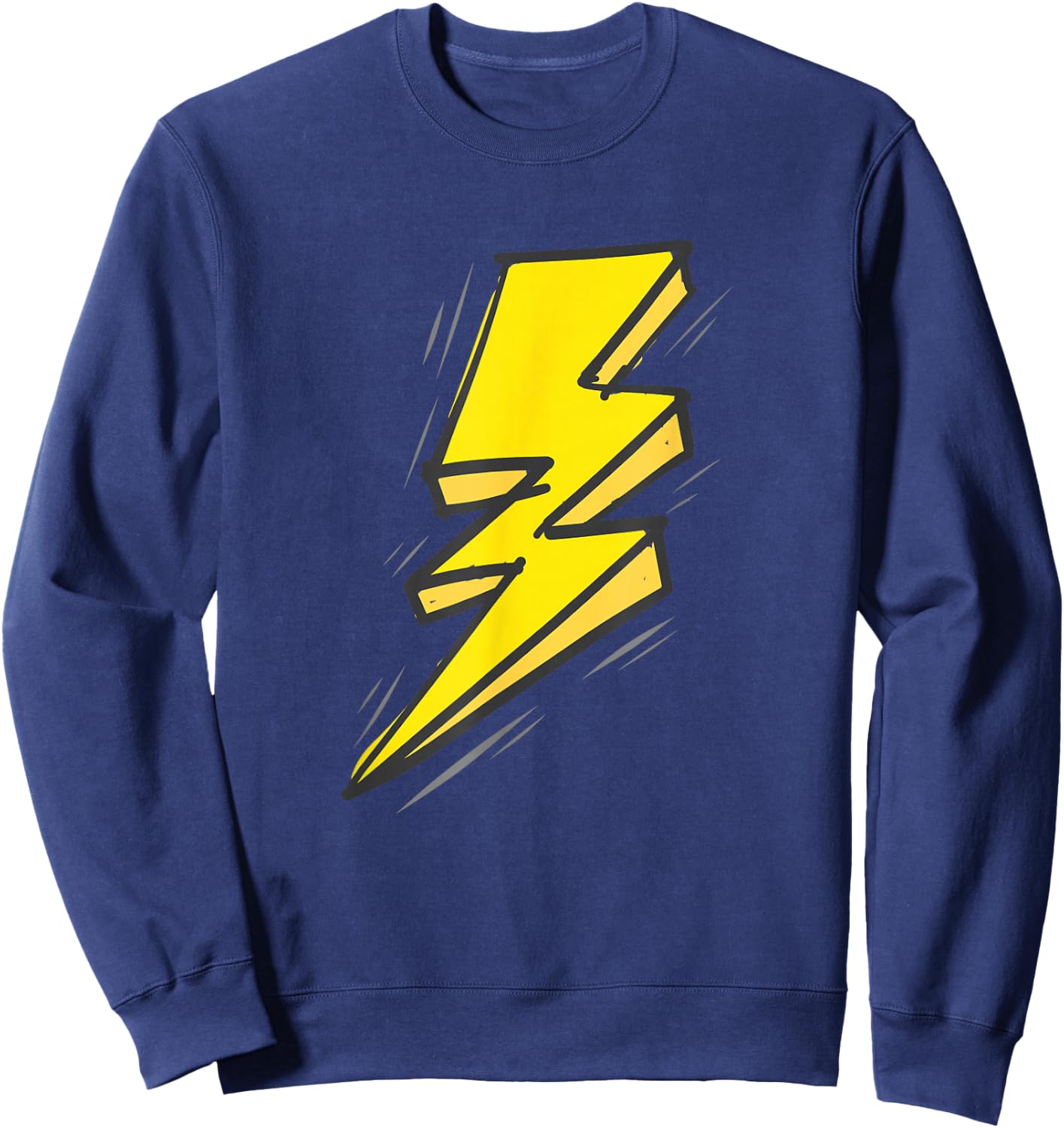 Jagged Yellow Lightning Strike Bolt Sweatshirt - Sweatshirt | Navy