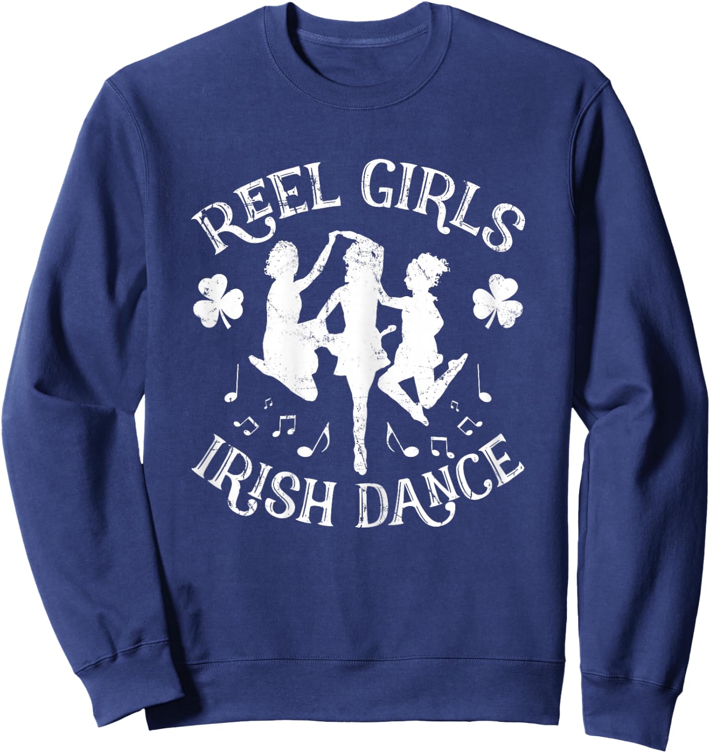 St Patricks Day Reel Girls Irish Dance Green Sweatshirt - Sweatshirt | Navy