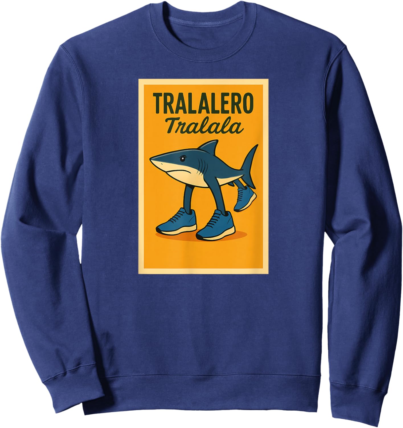 Tralalero Tralala Comic Poster Brainrot Sweatshirt - Sweatshirt | Navy