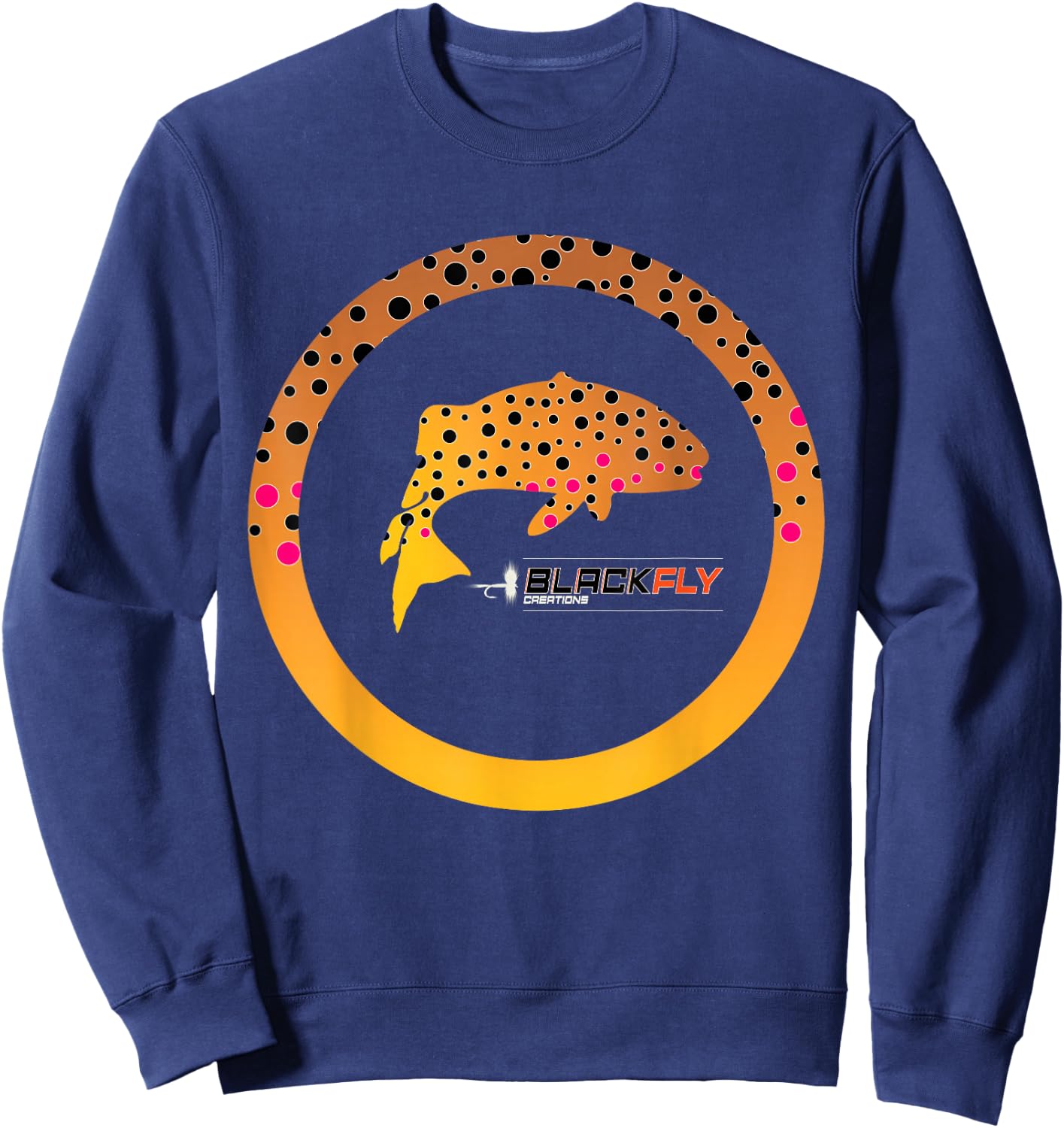 Trout Skin Fly Fishing Gear & Gifts by Black Fly Sweatshirt - Sweatshirt | Navy