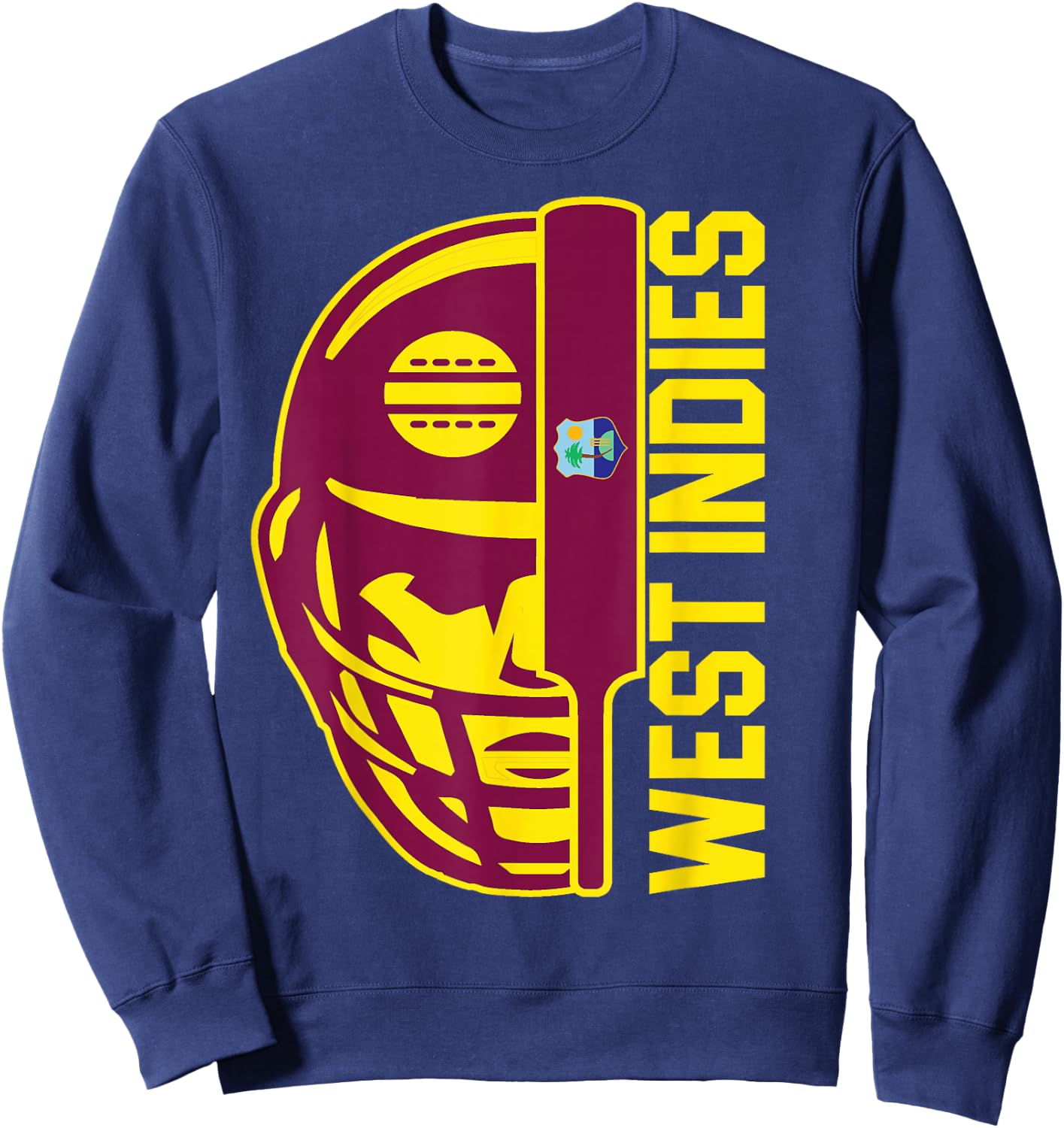 Cricket West Indies Fan Helmet Ball and Bat Design Sweatshirt - Sweatshirt | Navy