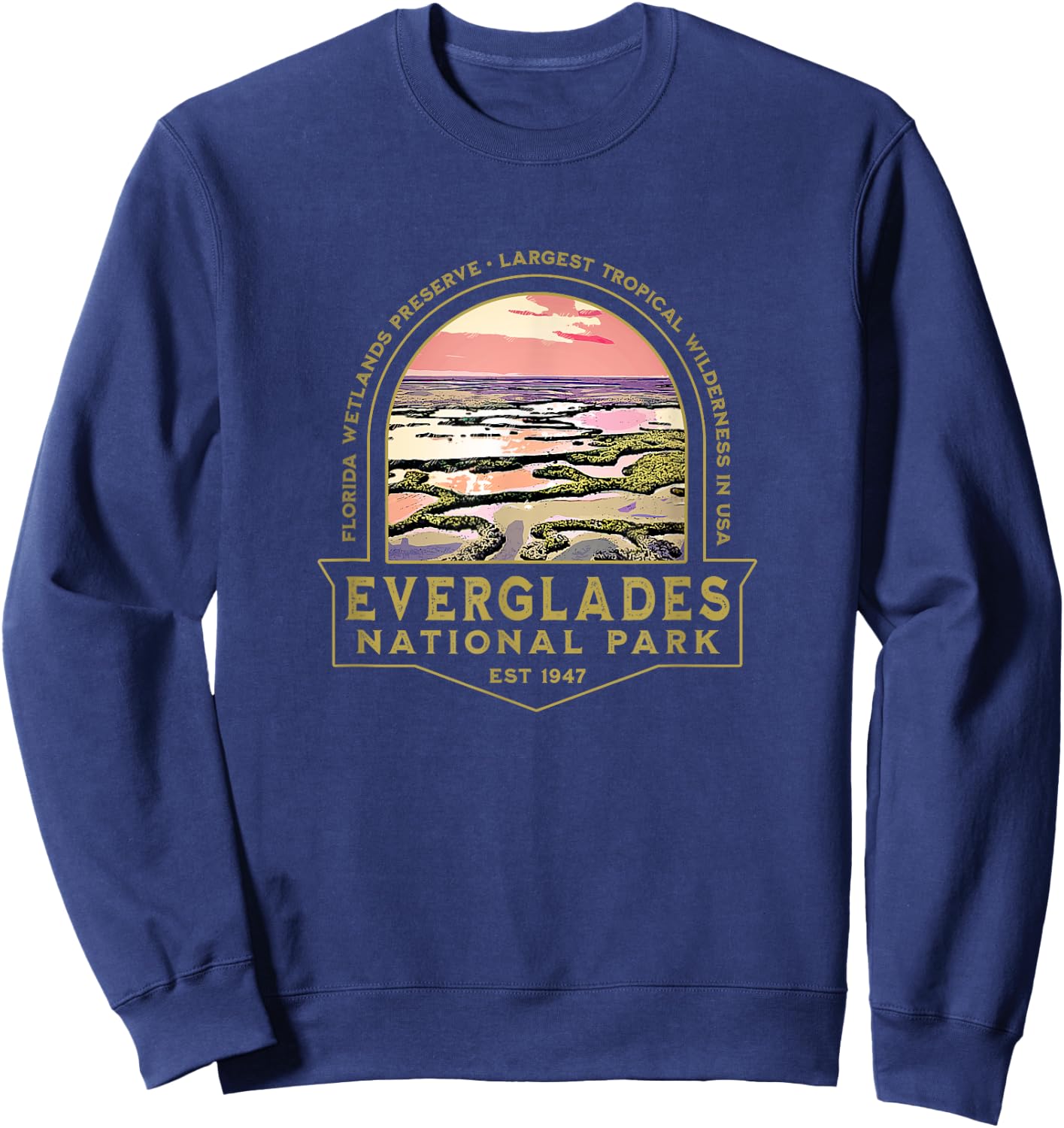 Everglades National Park Florida FL Wetlands Hiking Souvenir Sweatshirt - Sweatshirt | Navy