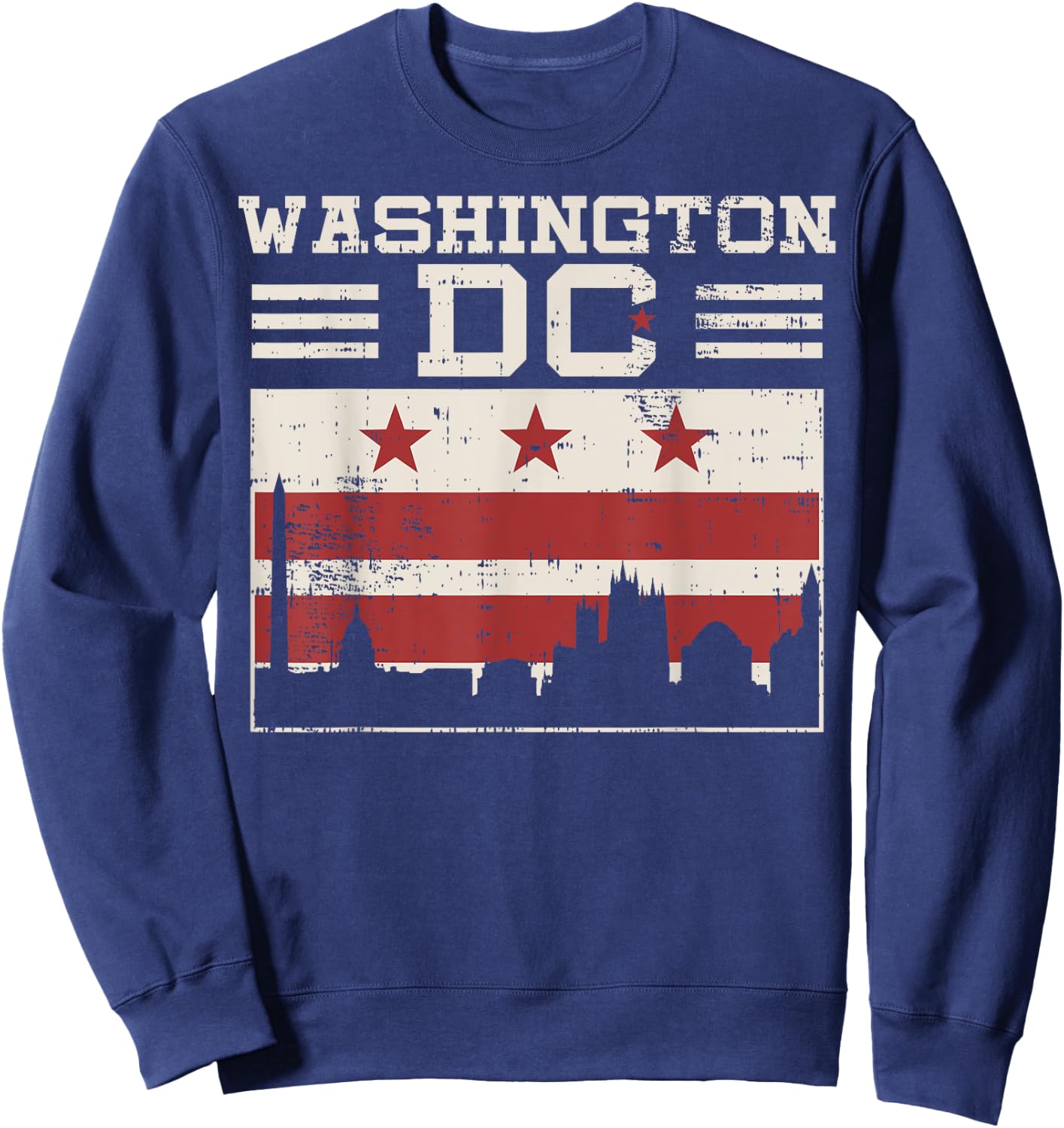 Fun Washington DC Com-ic Style Gift Design Idea Sweatshirt - Sweatshirt | Navy