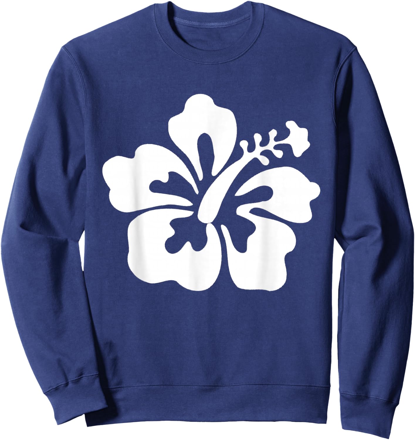 Hawaiian White Hibiscus - Hawaiian Flower T Shirt Sweatshirt - Sweatshirt | Navy