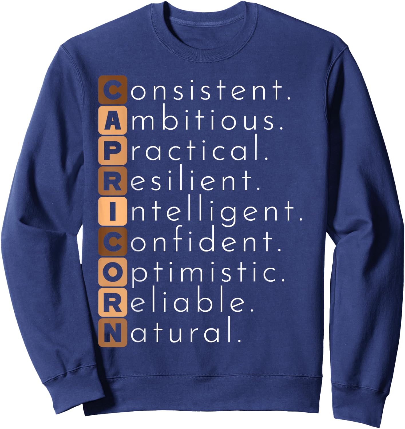 Capricorn Zodiac Sign Men Women Kids Horoscope Birthday Sweatshirt - Sweatshirt | Navy