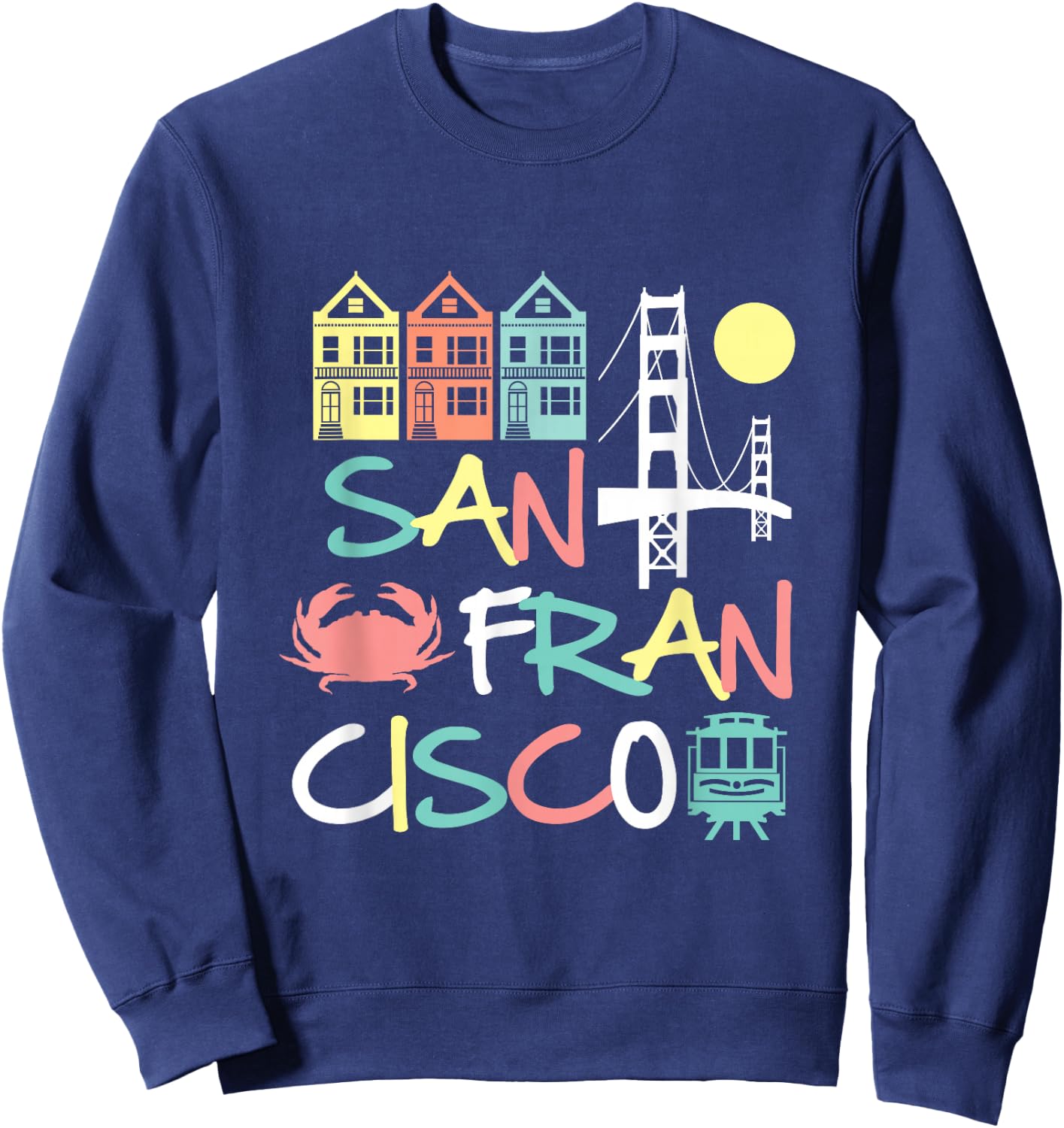 San Francisco Bridge SF Icons Vintage Graphic Dark Sweatshirt - Sweatshirt | Navy
