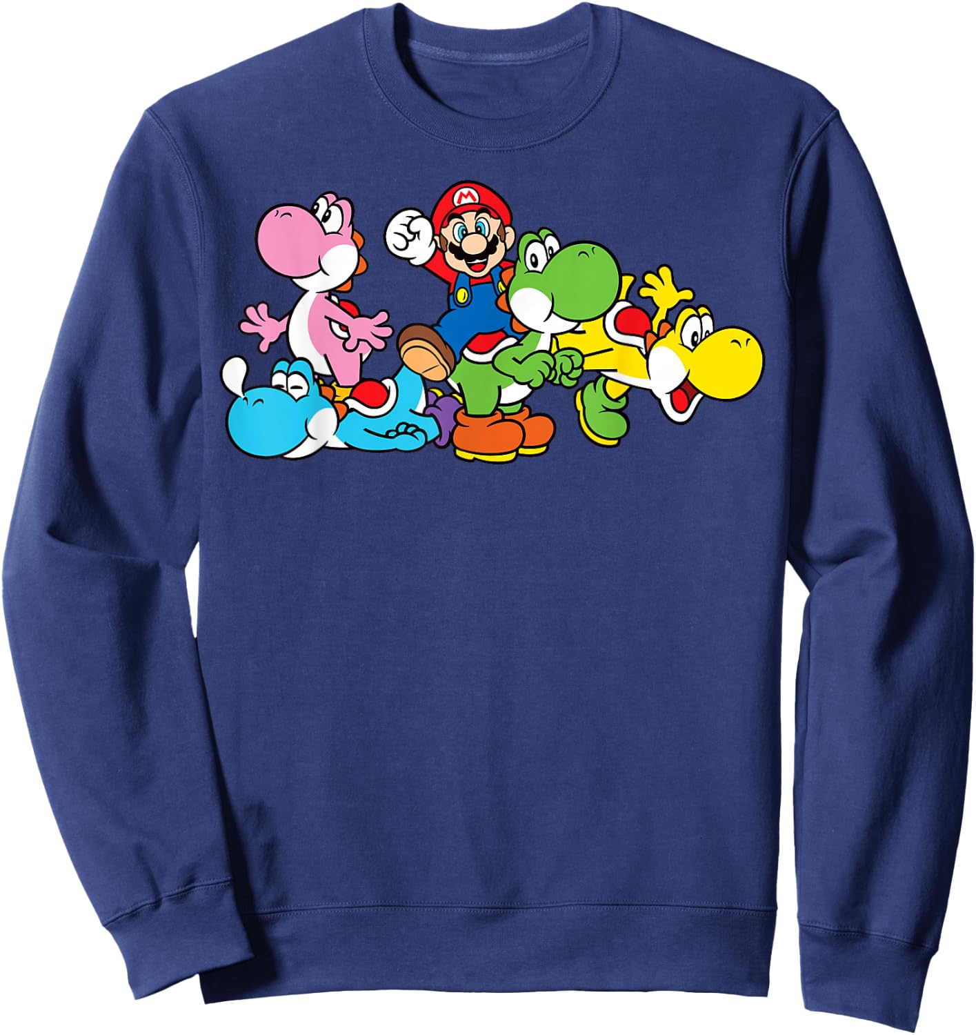 Super Mario Yoshi Ride Group Mashup Sweatshirt - Sweatshirt | Navy