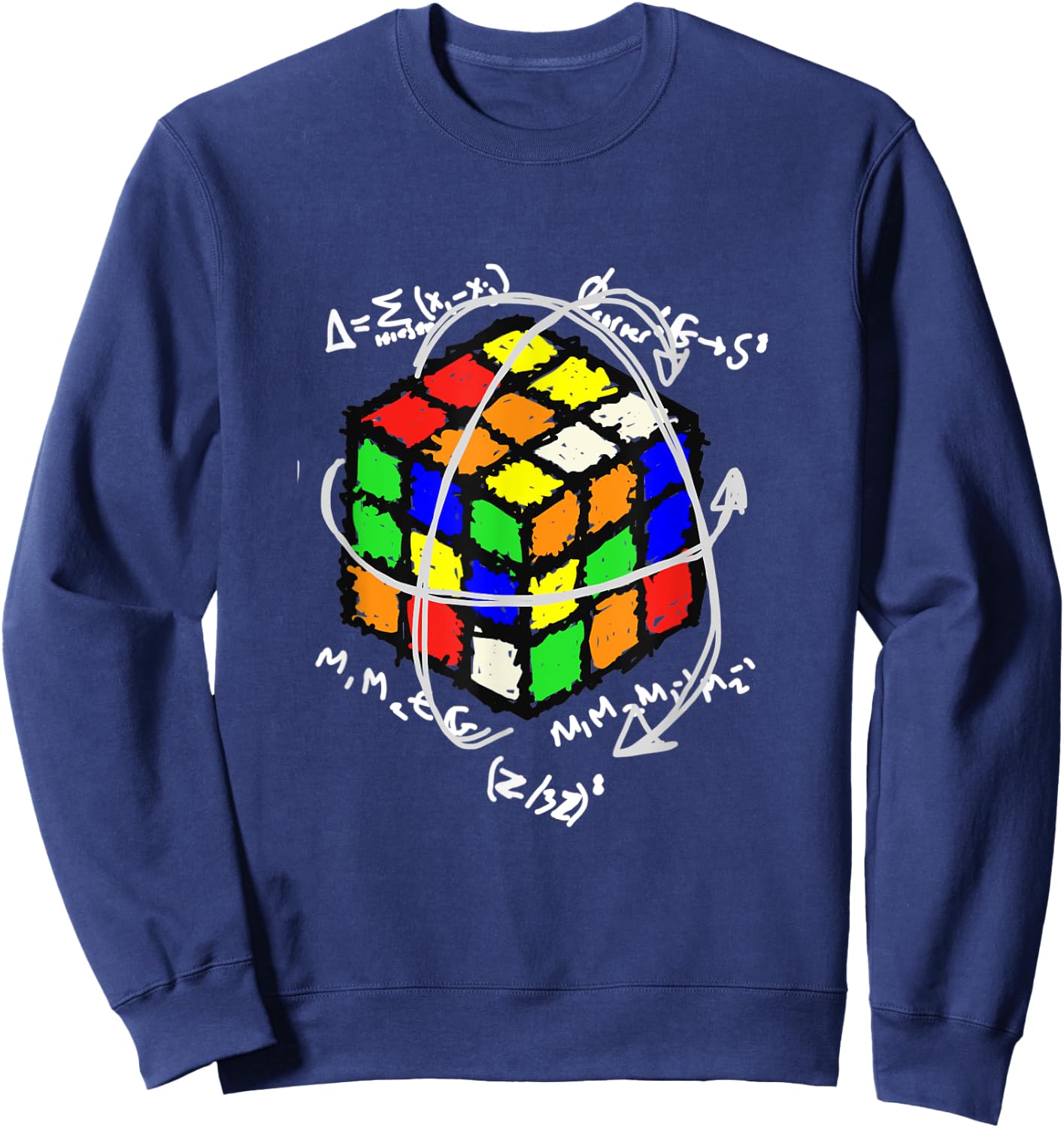 Funny Sheldon Nerdy Puzzle Cube Group Theory Math Teacher Sweatshirt - Sweatshirt | Navy