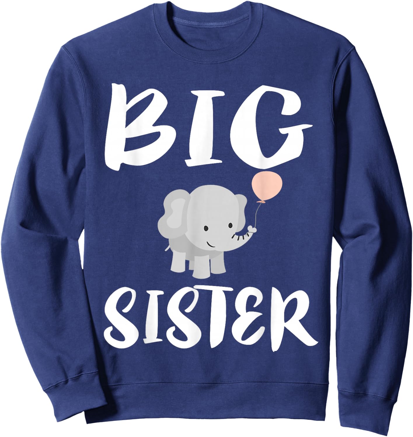 Big Sister Elephant Cute Girl Gift Sweatshirt - Sweatshirt | Navy