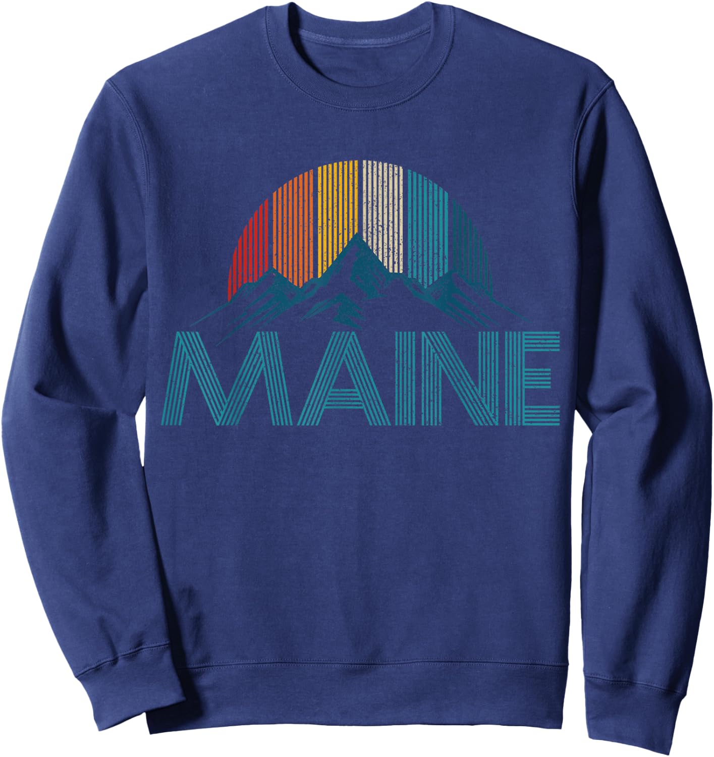 Maine Vintage Retro Mountains Souvenir Gift Sweatshirt - Sweatshirt | Navy