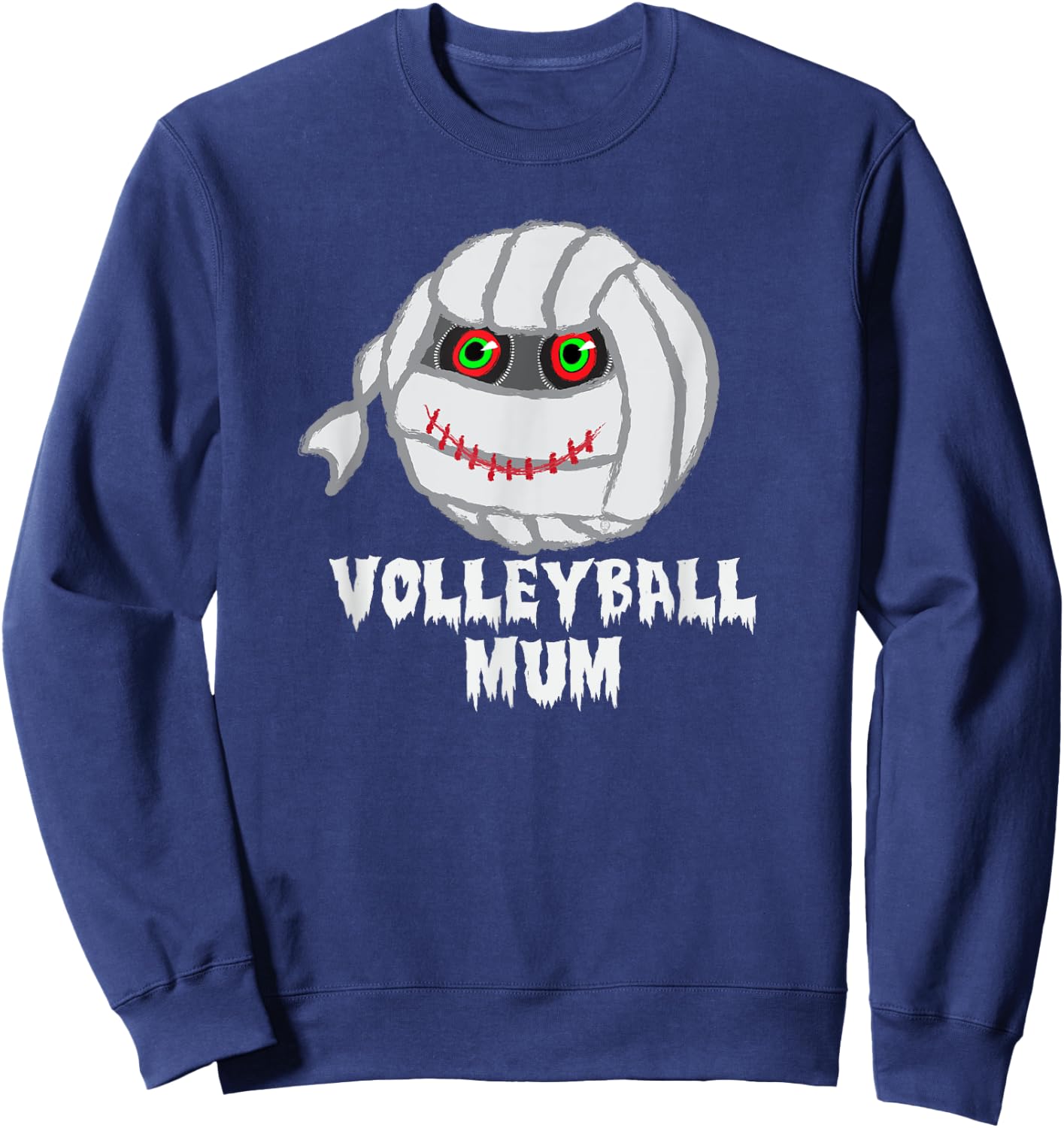 Volleyball Mom Funny Mummy Halloween Sweatshirt - Sweatshirt | Navy