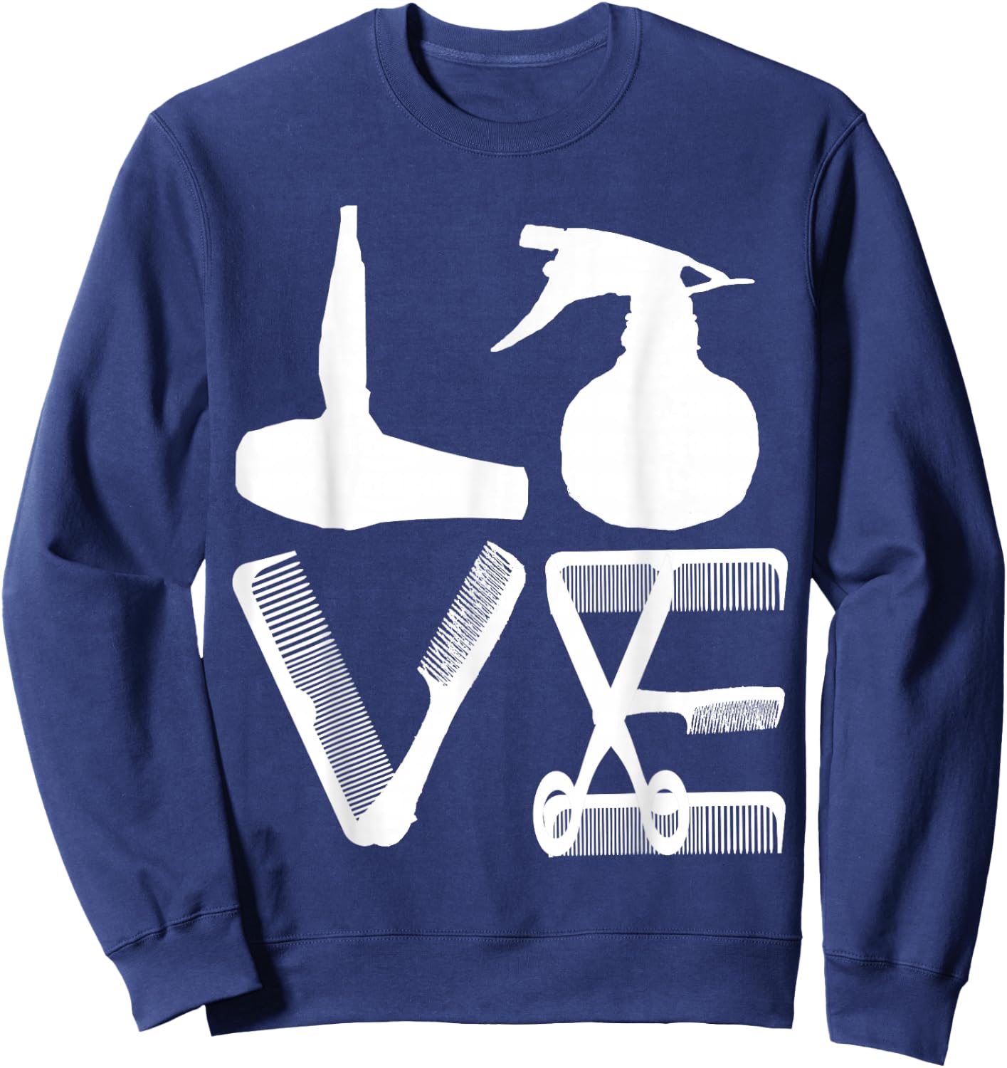 Hairdresser Love Hair Salon Haircutter Hairstylist Barber Sweatshirt - Sweatshirt | Navy