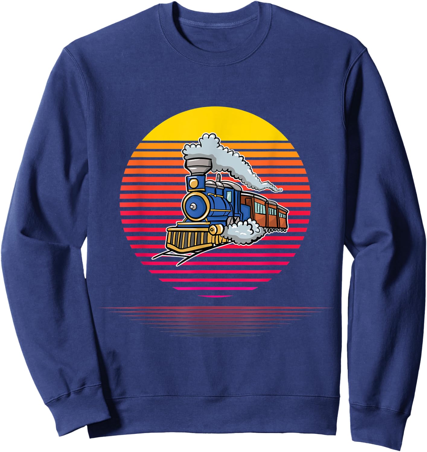 Retro Train Conductor Model Railroad Fanatic Engineer Gift Sweatshirt - Sweatshirt | Navy