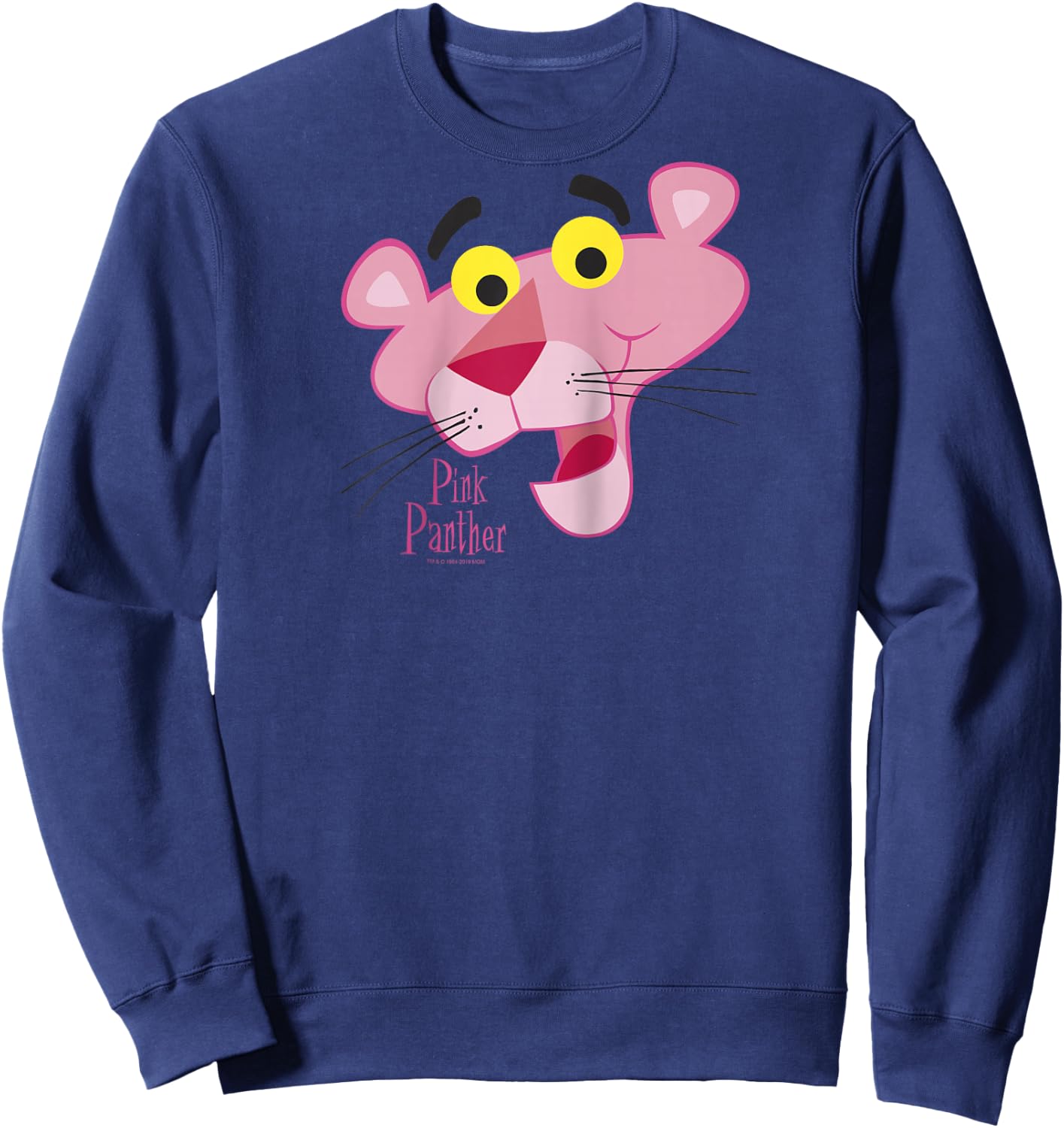Pink Panther Face Portrait Raglan Baseball Sweatshirt - Sweatshirt | Navy