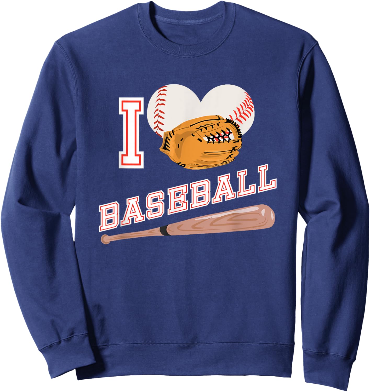 Baseball Sports Shirt I Love Baseball Sweatshirt - Sweatshirt | Navy